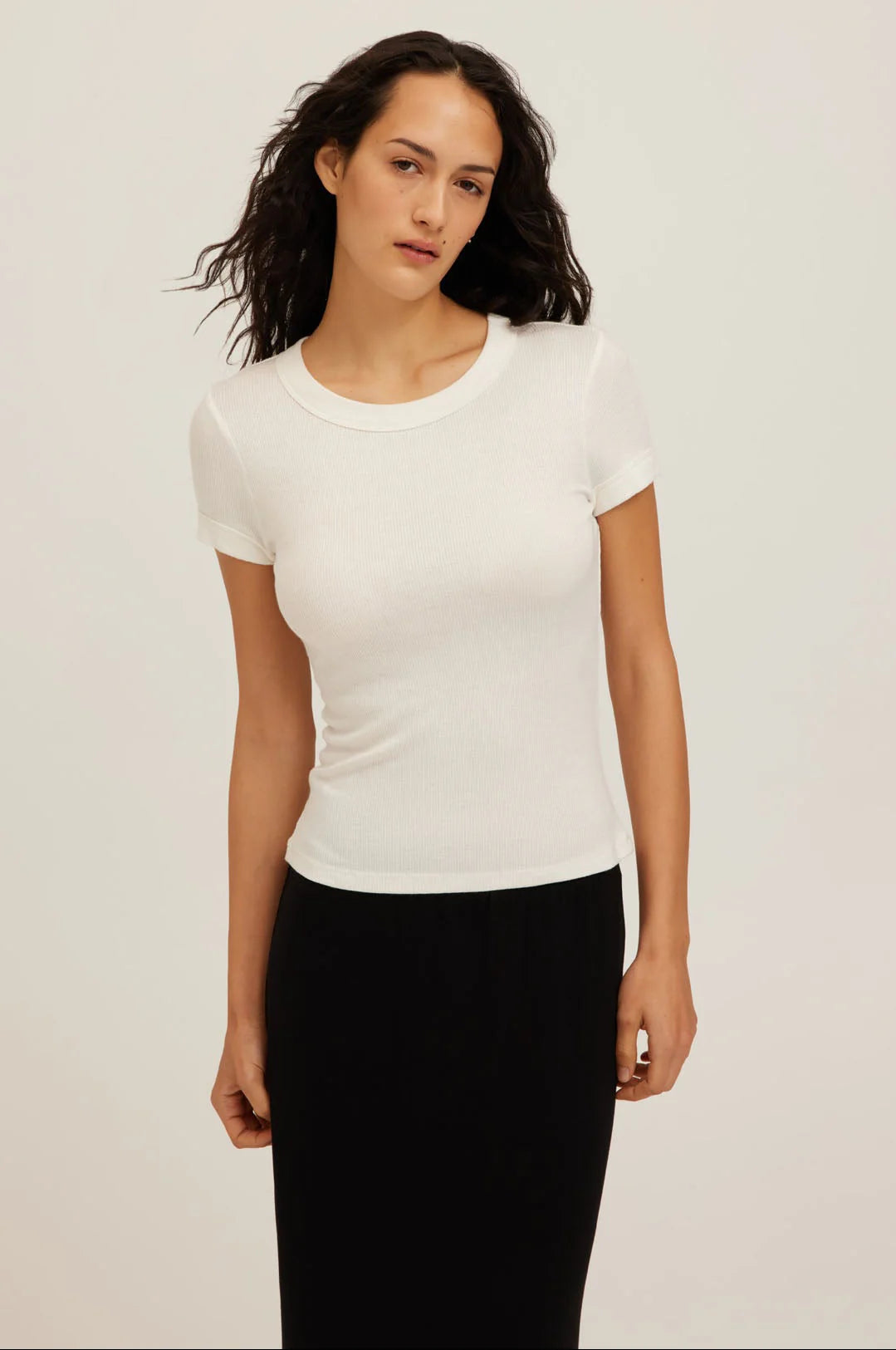 Kota Ribbed Baby Tee - White