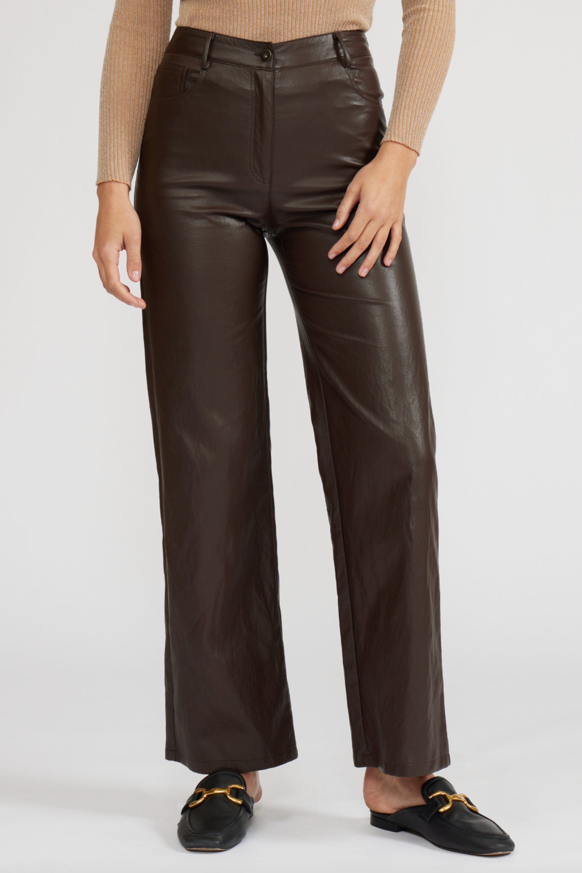 Adler Leather Pants - Brown
