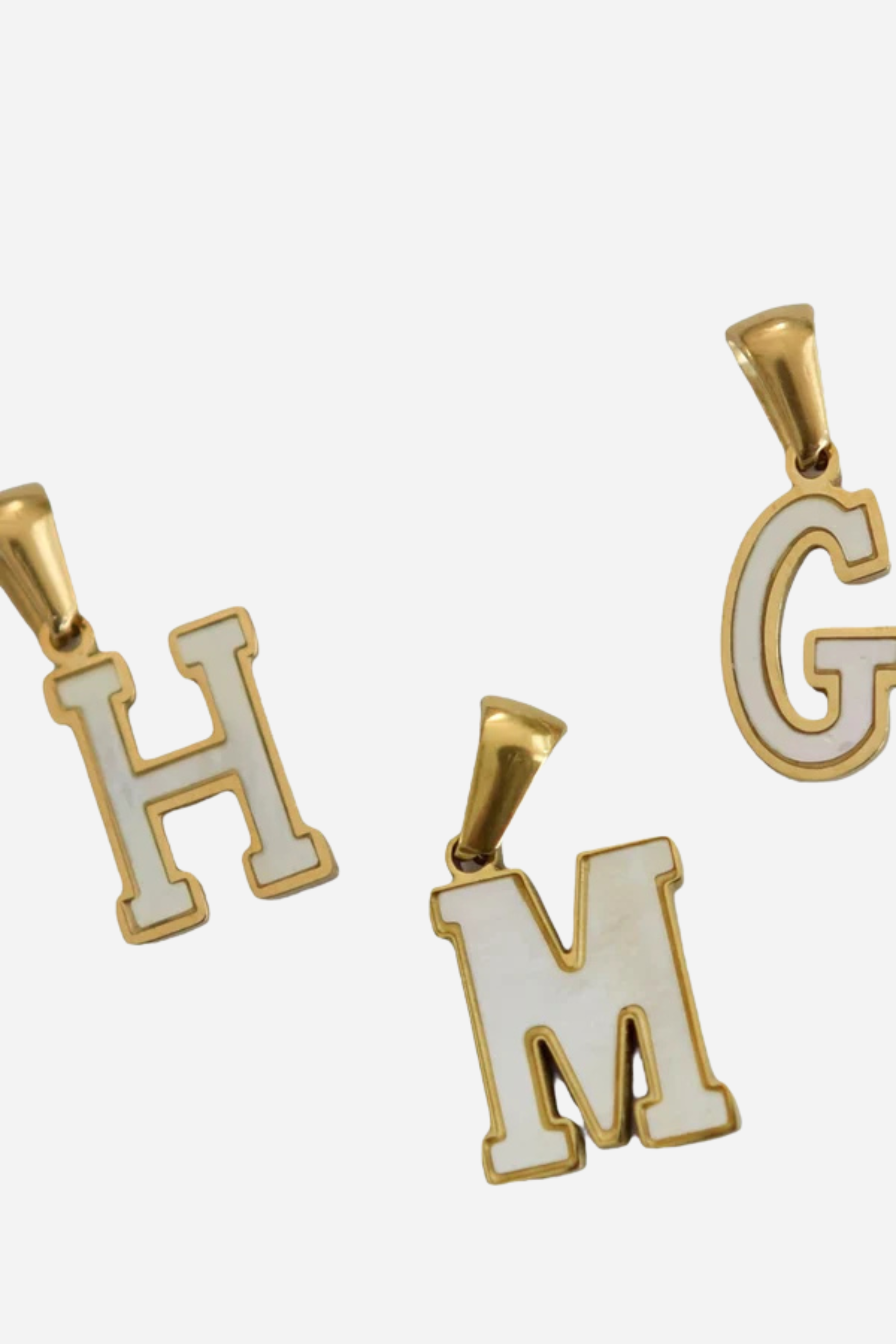 FARRAH B White Initial Charm