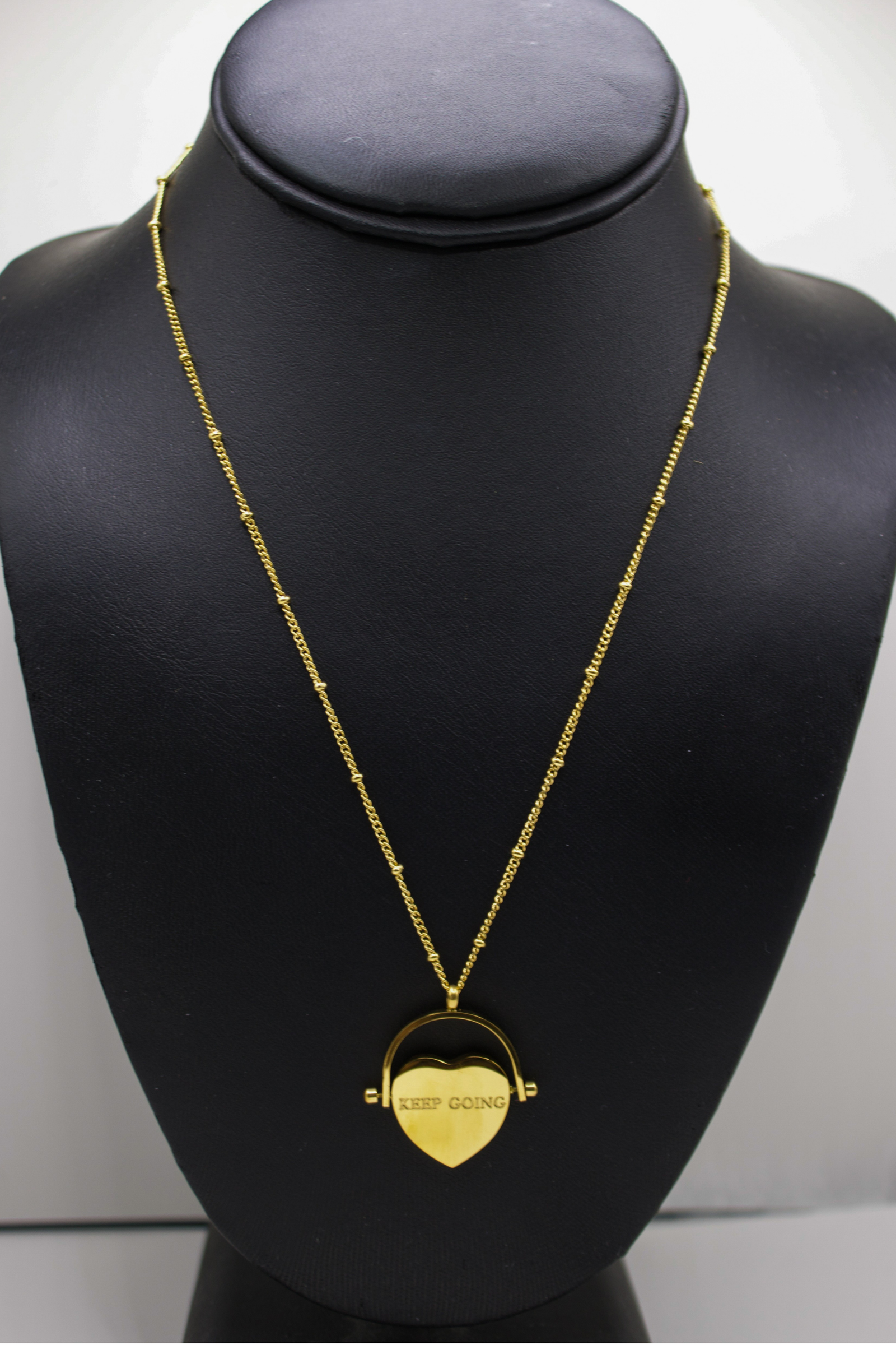 18K Keep Going Heart Pendant Necklace