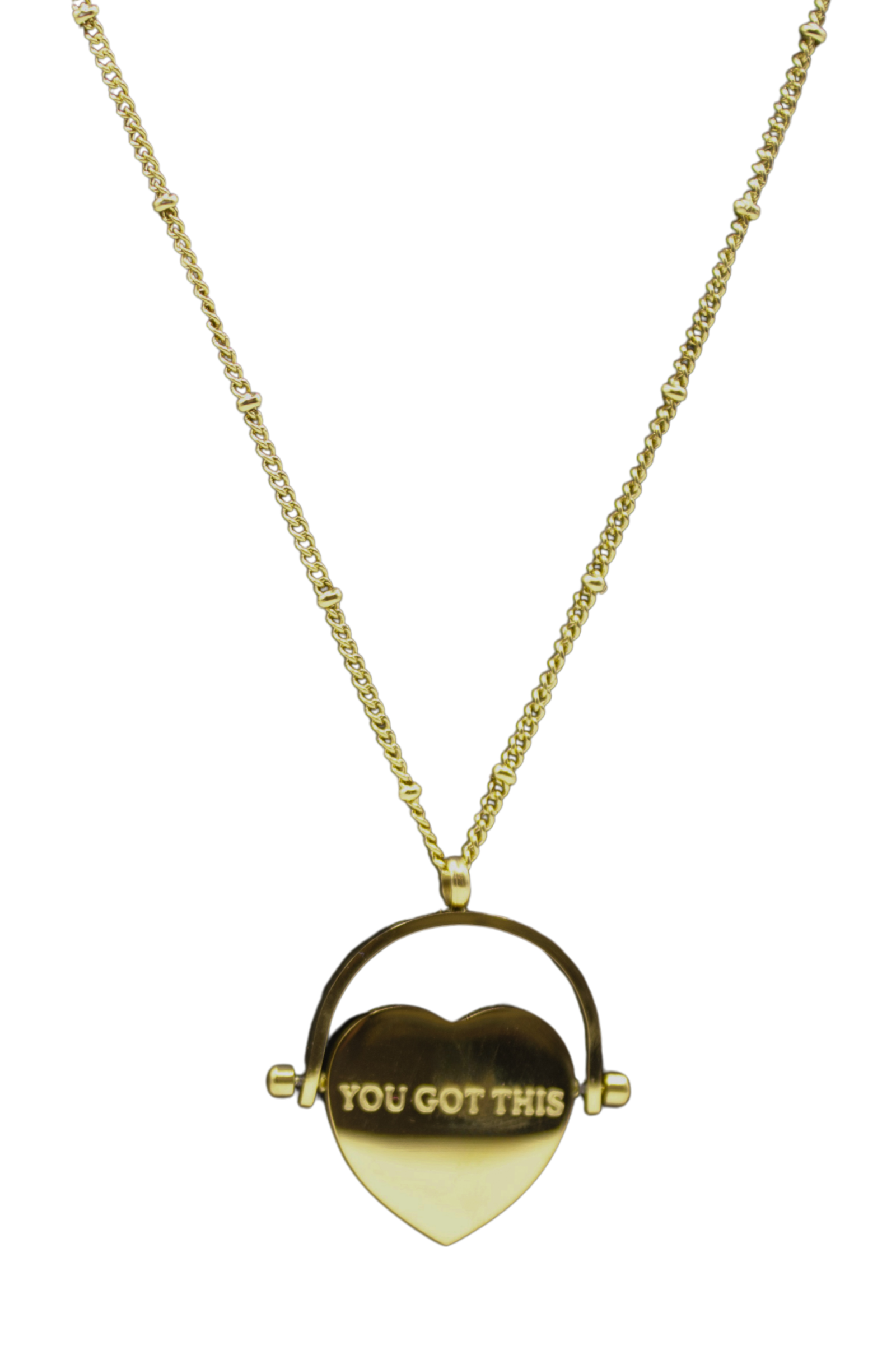 18K Keep Going Heart Pendant Necklace