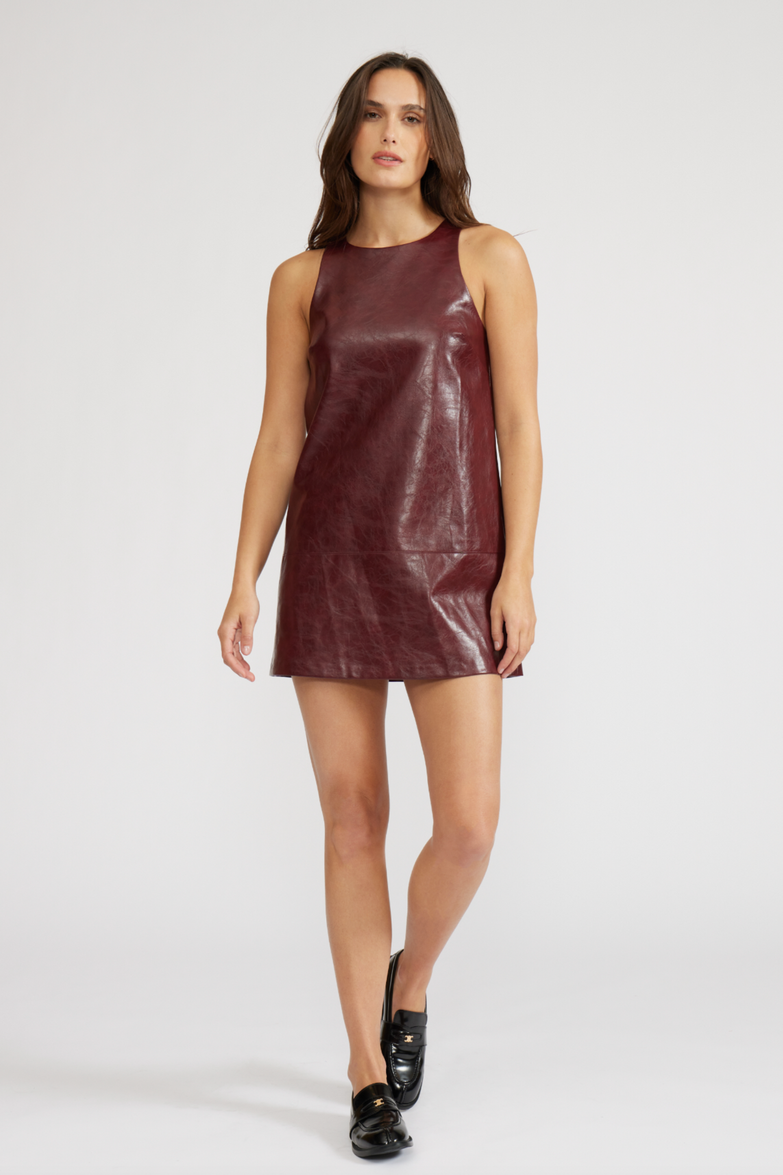 Onyx Leather Mini Dress