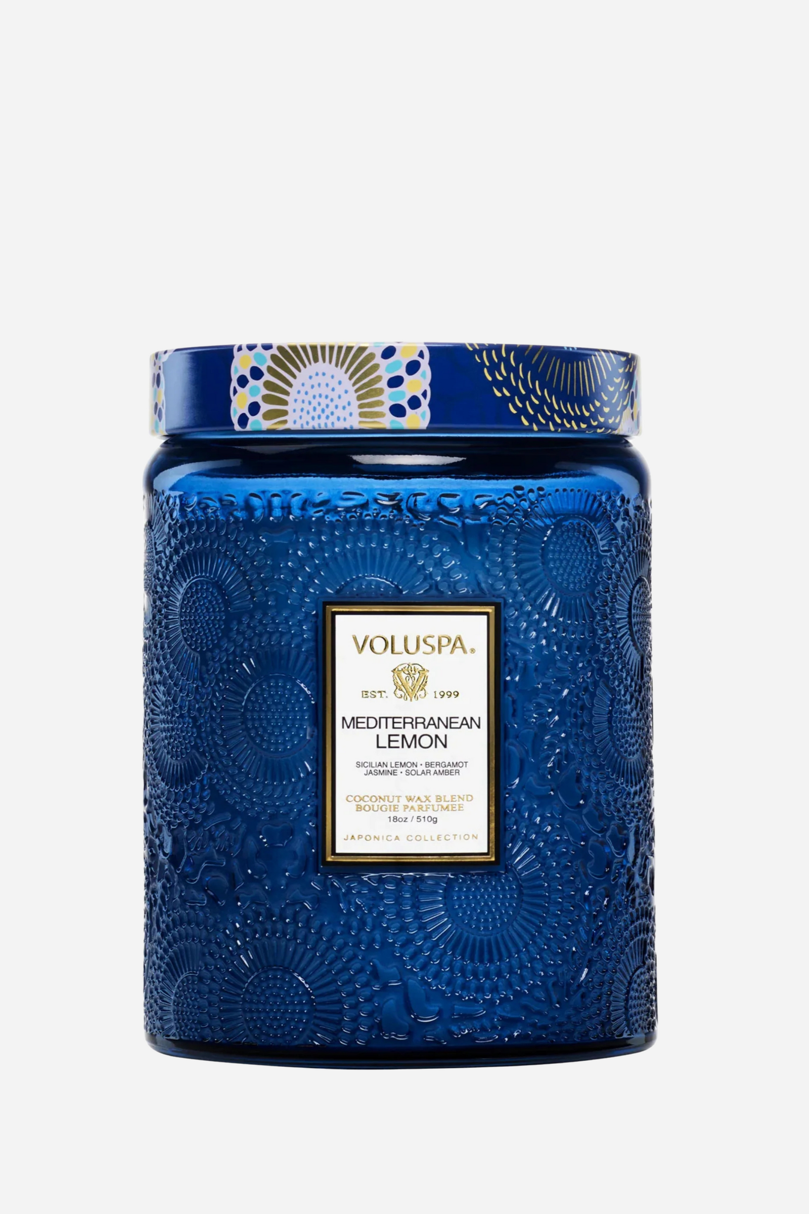 Voluspa Large Glass Jar Candle - 18oz - Mediterranean Lemon