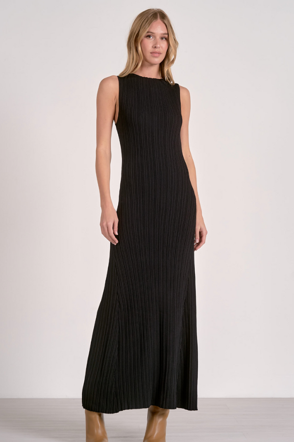 Ribbed Knit Sweater Midi Dress