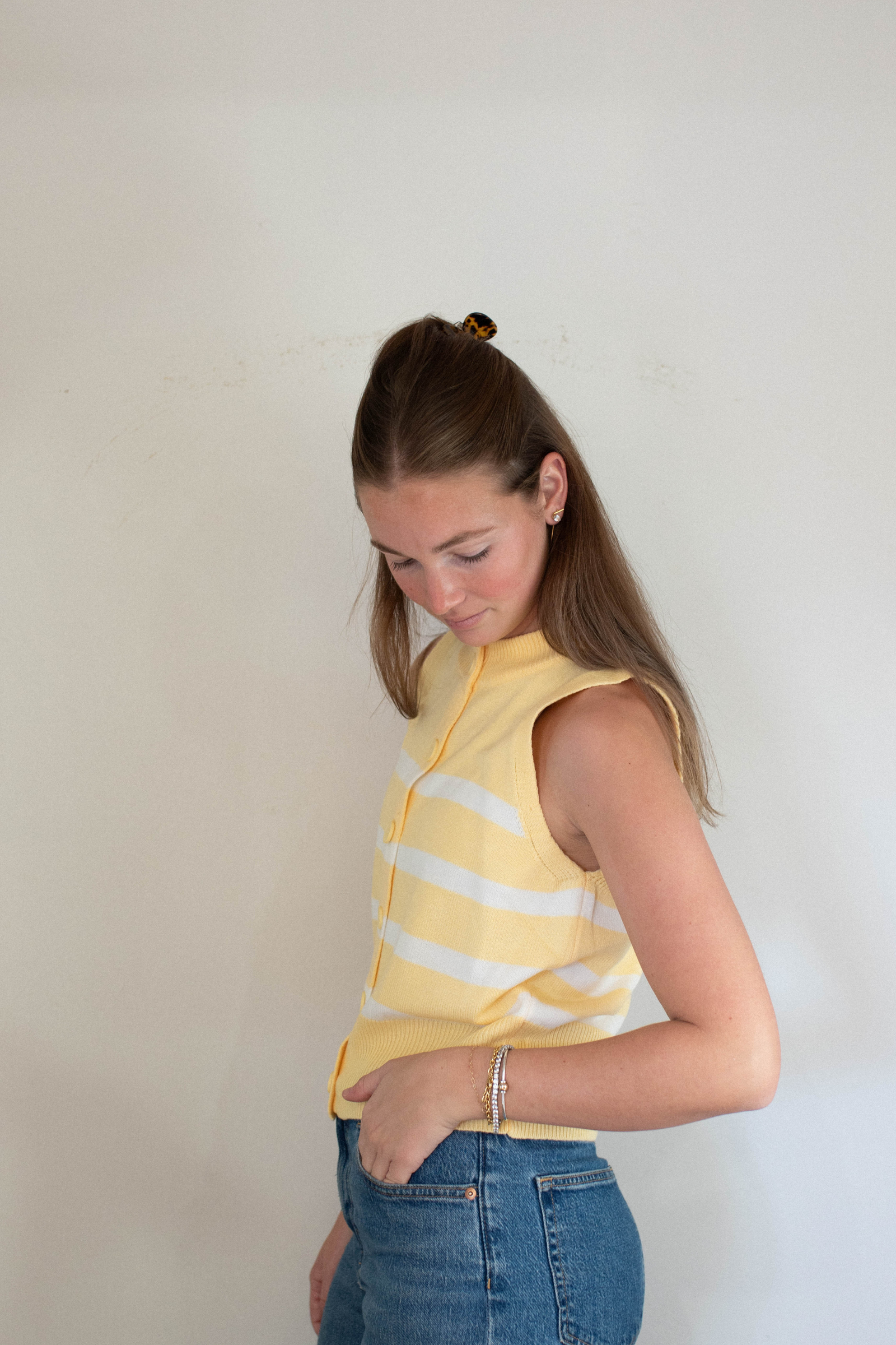 Mykonos Knit Vest - Butter