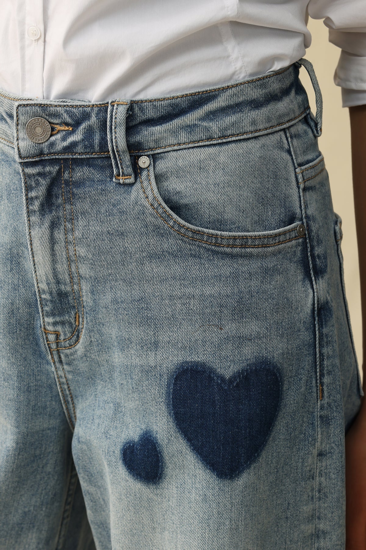 Rosalind High Rise Barrel Jeans - Blue Heart