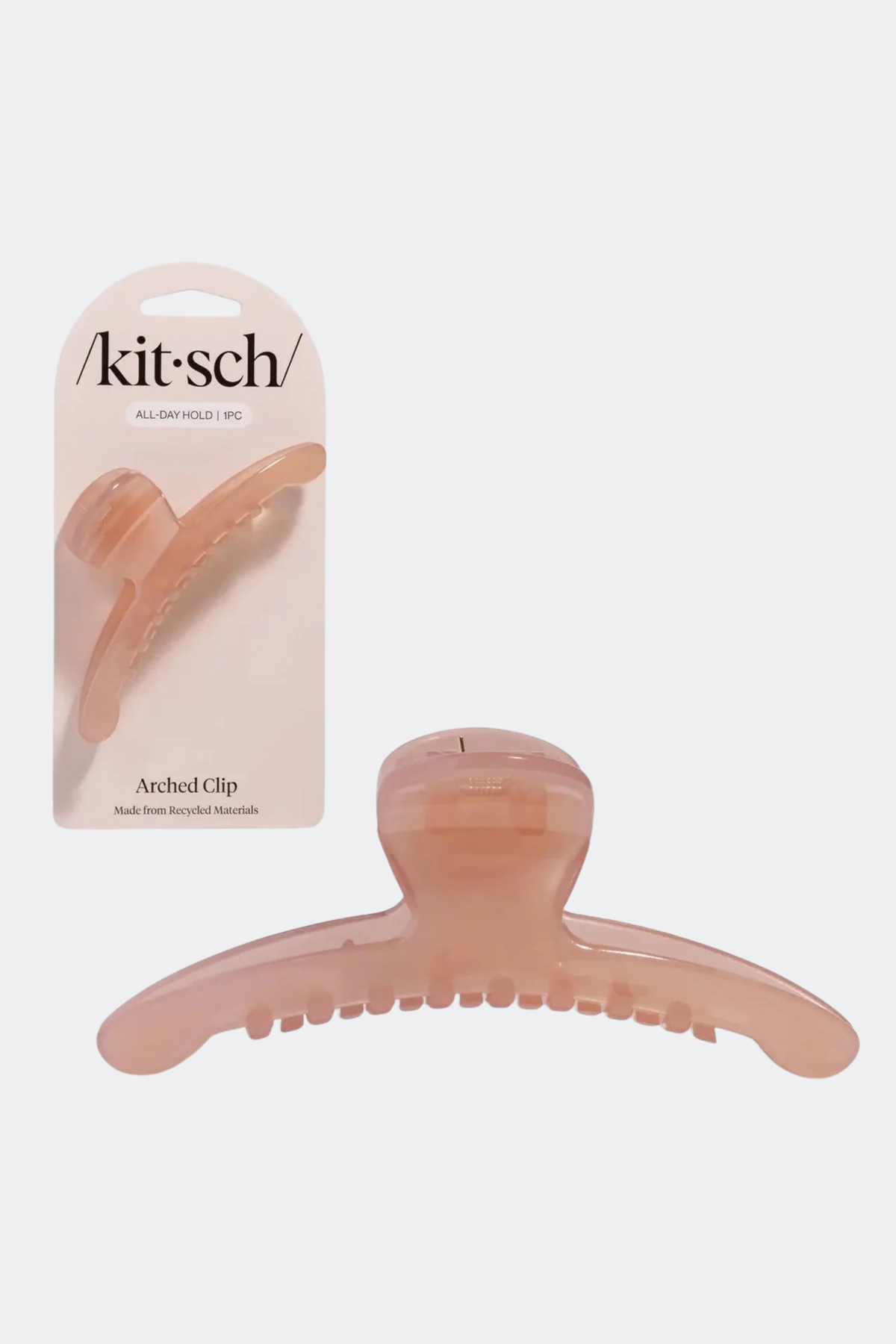 KITSCH - Recycled Plastic Large Arched Clip - Soft Pink