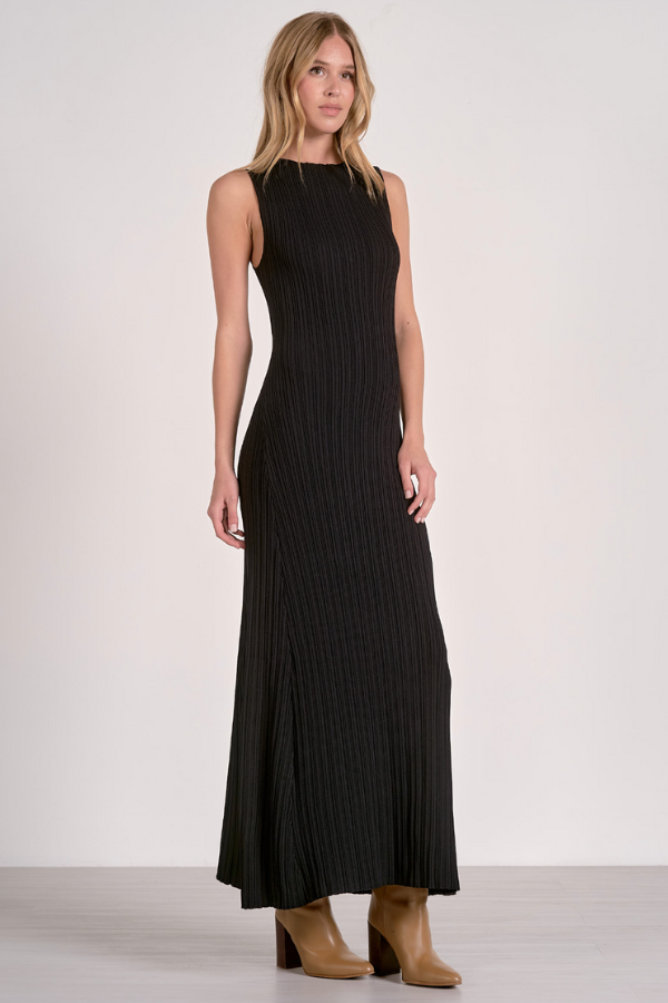 Ribbed Knit Sweater Midi Dress