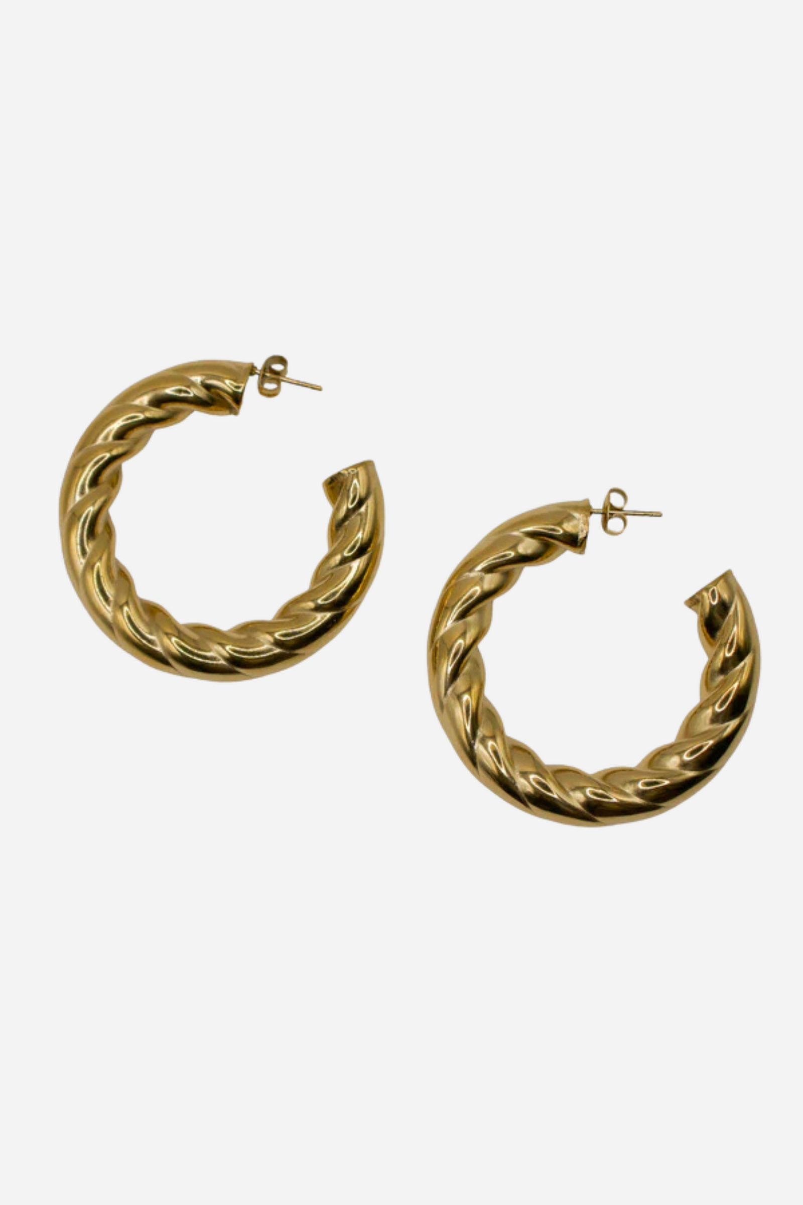 18K Freya Twisted Hoop Earrings