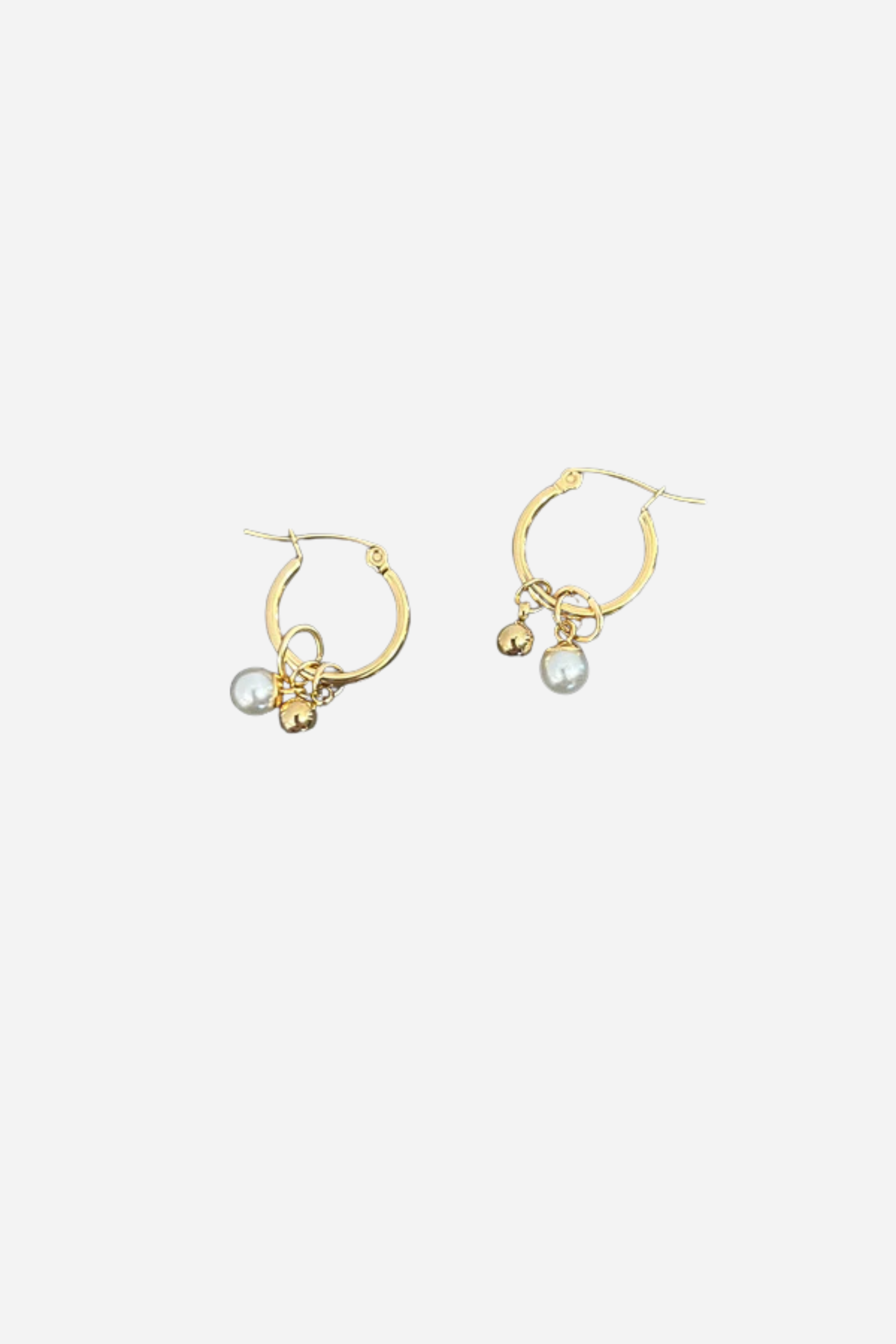 18K Sara Pearl Hoop Earrings