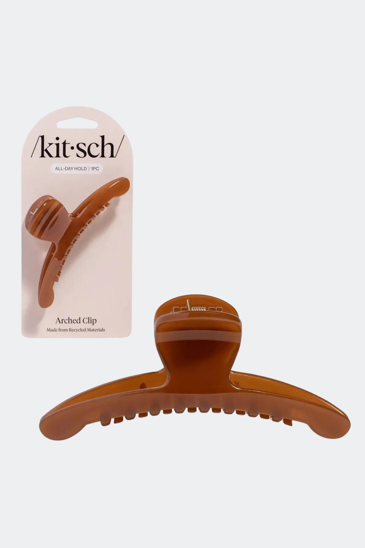 KITSCH - Recycled Plastic Large Arched Clip - Mocha