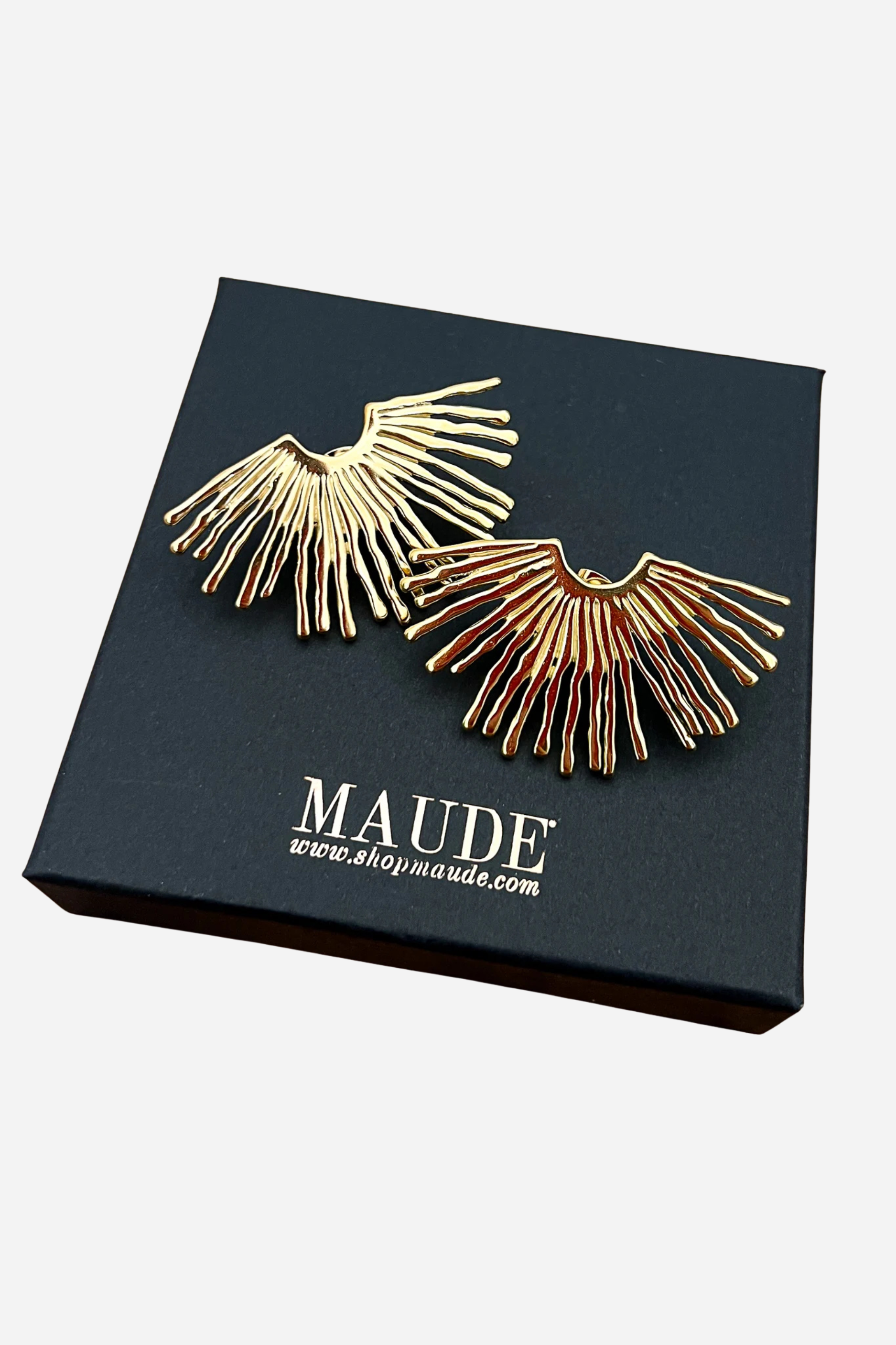 18K Half Sun Statement Earrings