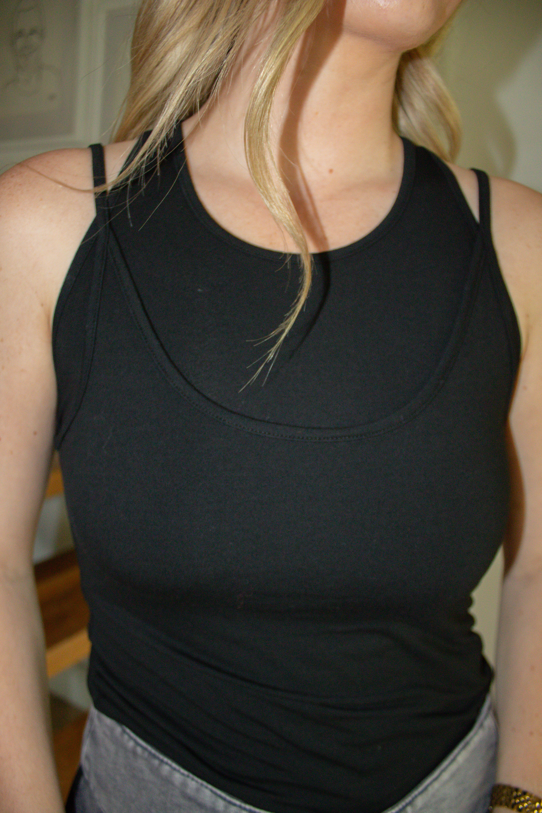 Gabbriette Layered Tank Top - Black