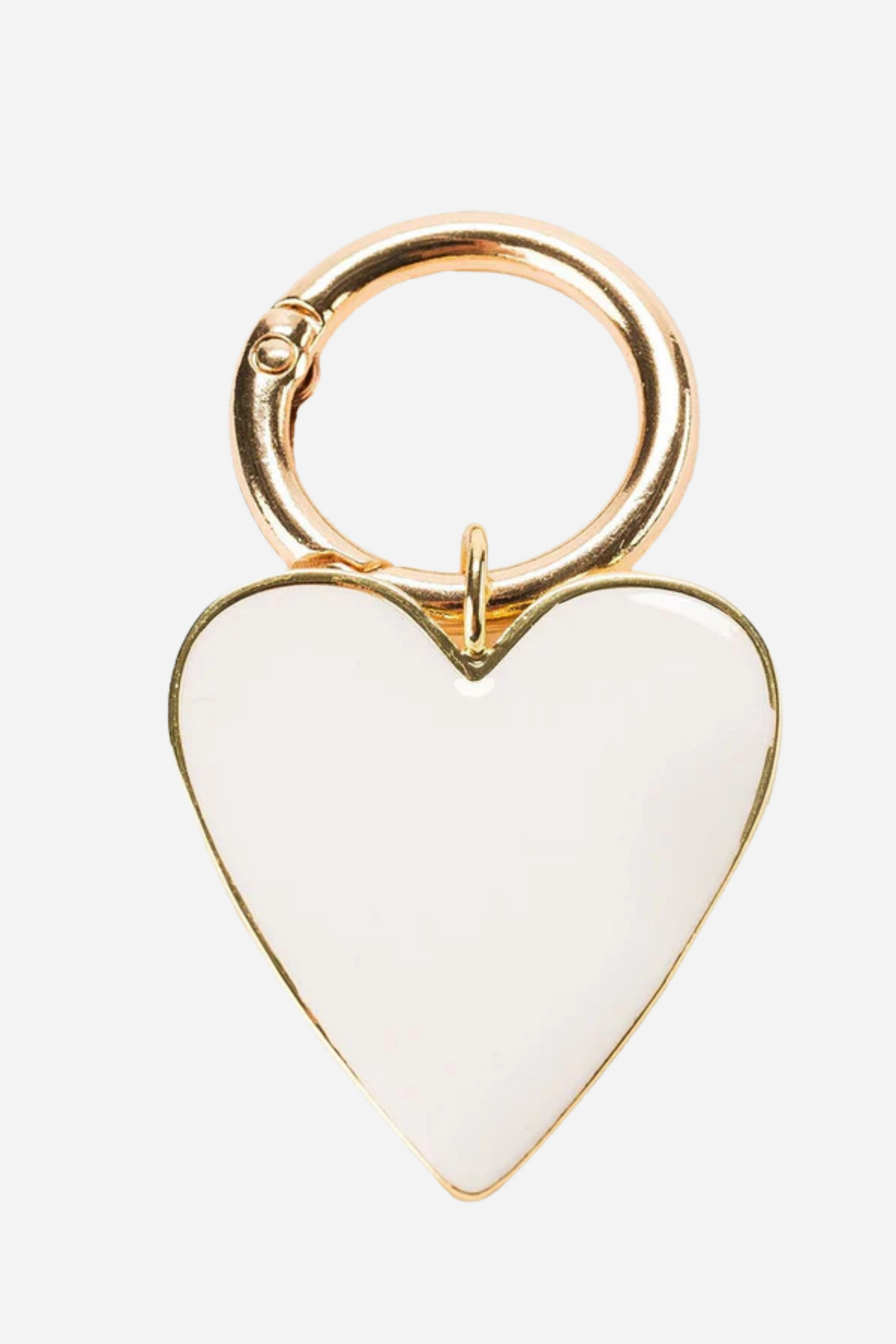 Enamel Heart Bag Charm - White