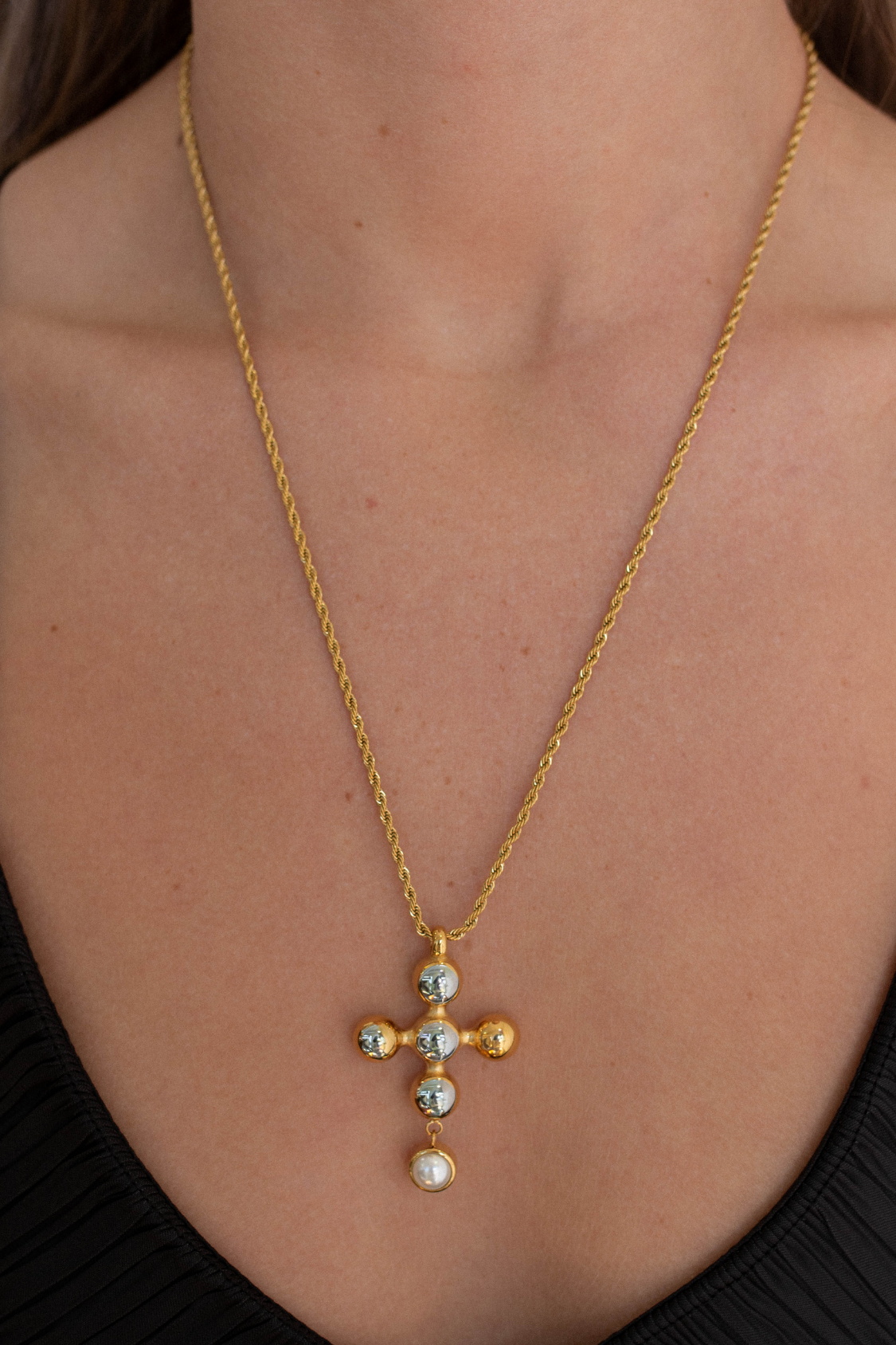 18K Statement Cross Necklace