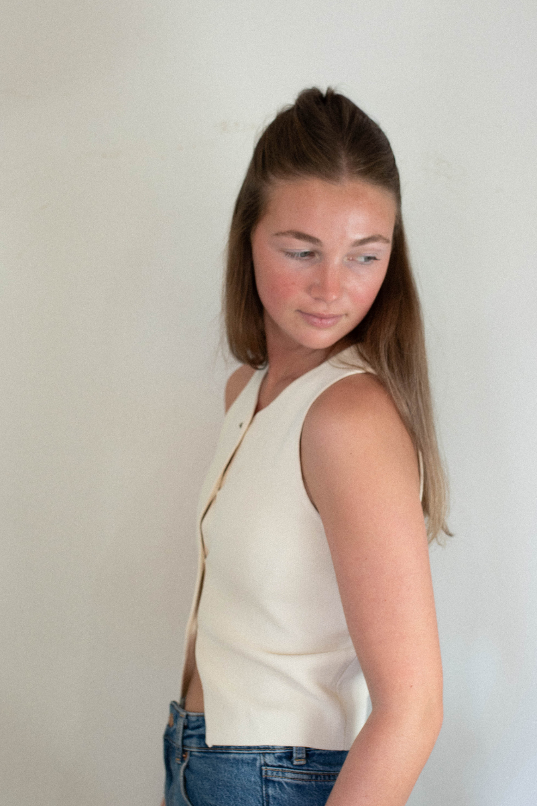 Ibiza Knit Vest - Ecru