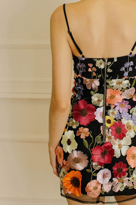 Multi Floral Collaged Mini Dress