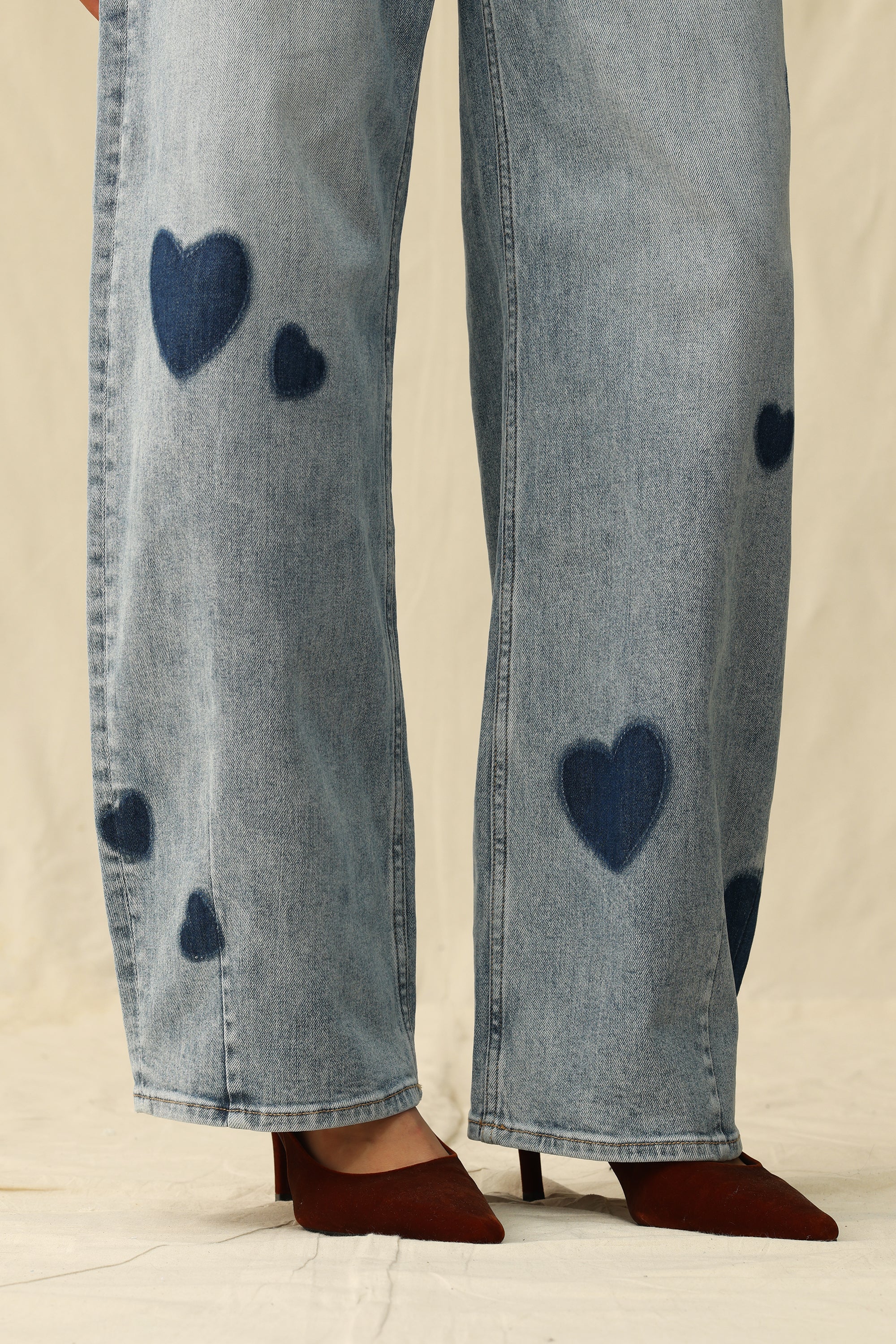 Rosalind High Rise Barrel Jeans - Blue Heart