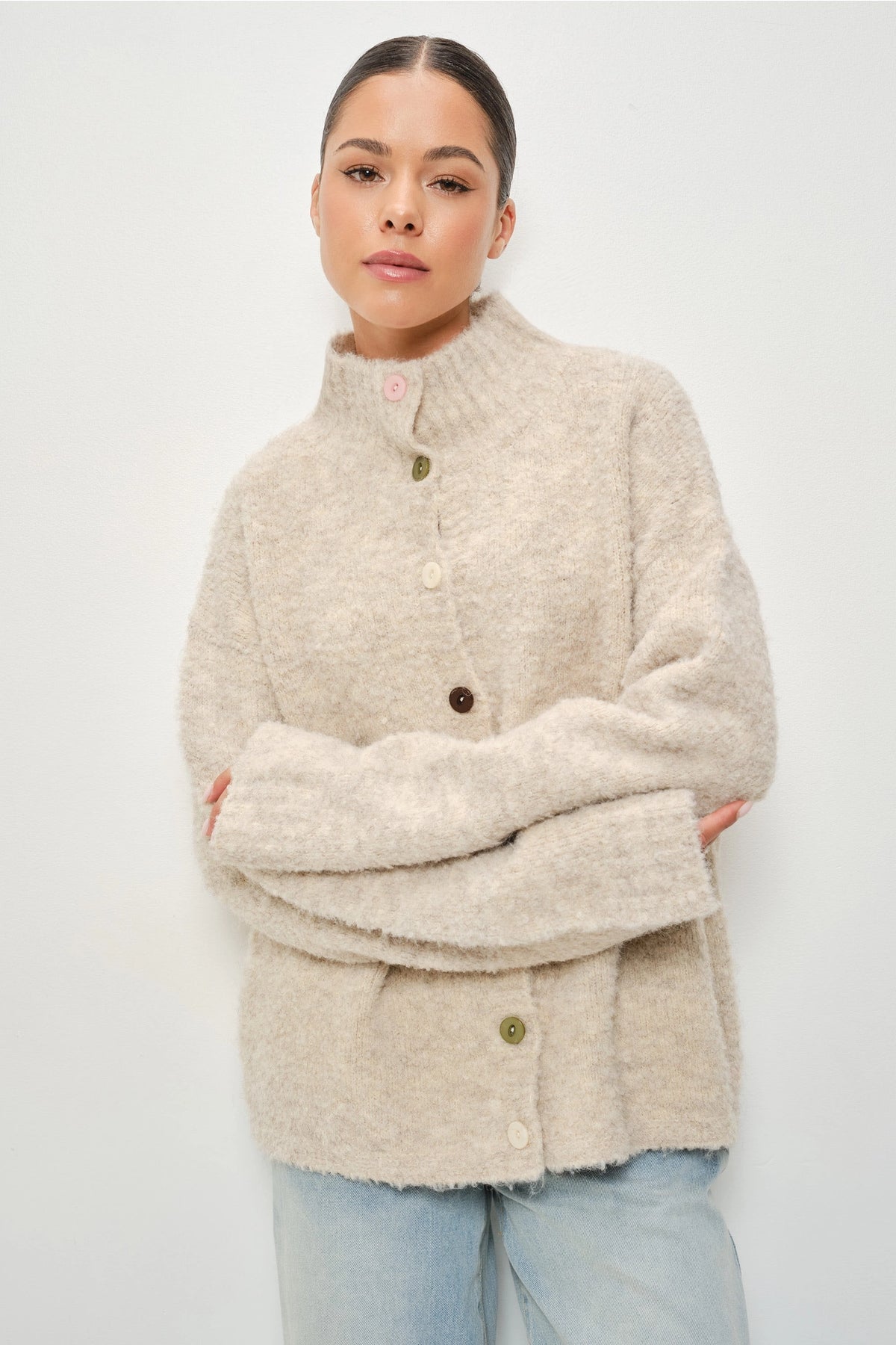 Keira Funnel Neck Knitted Sweater
