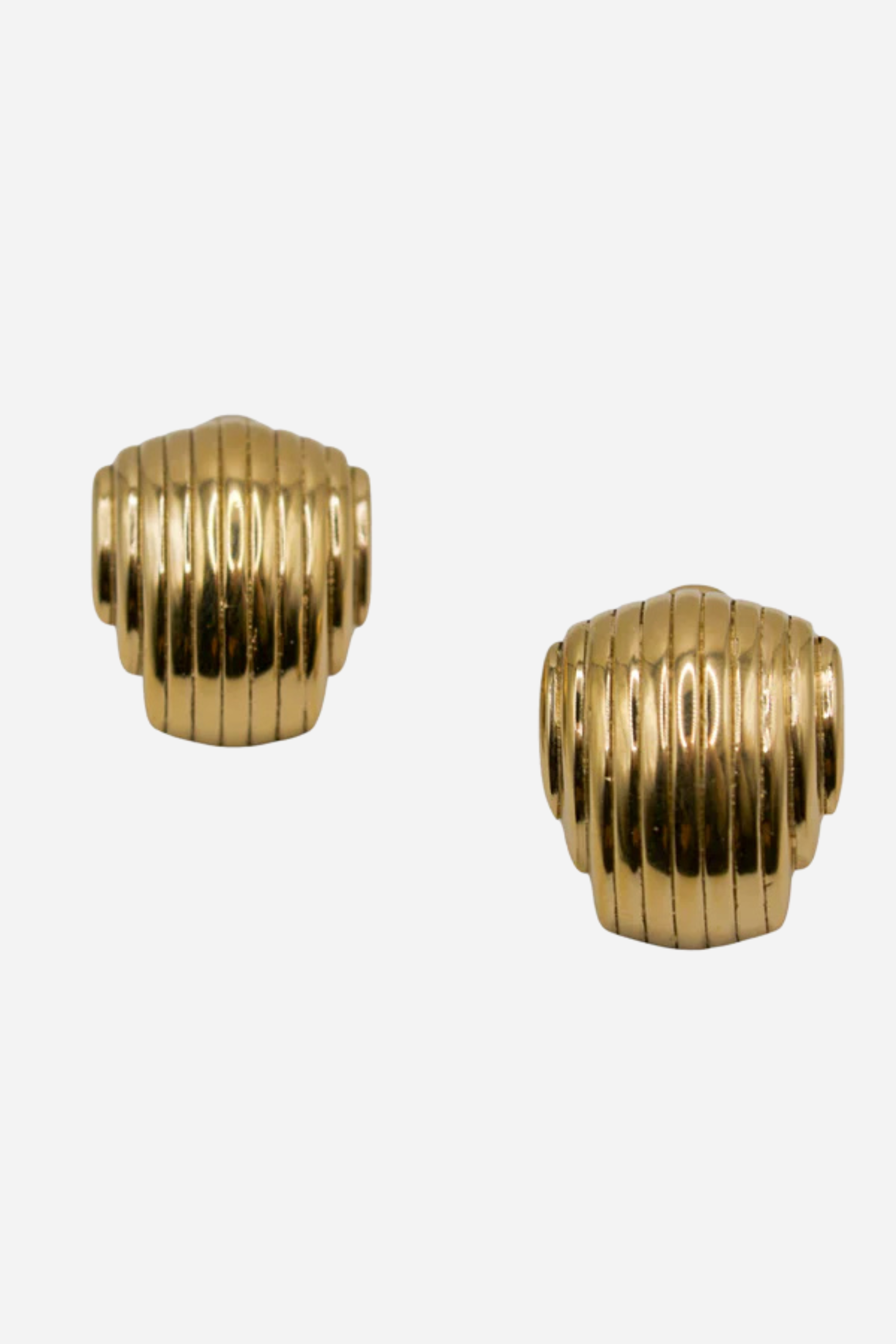 18K Ribbed Statement Earrings