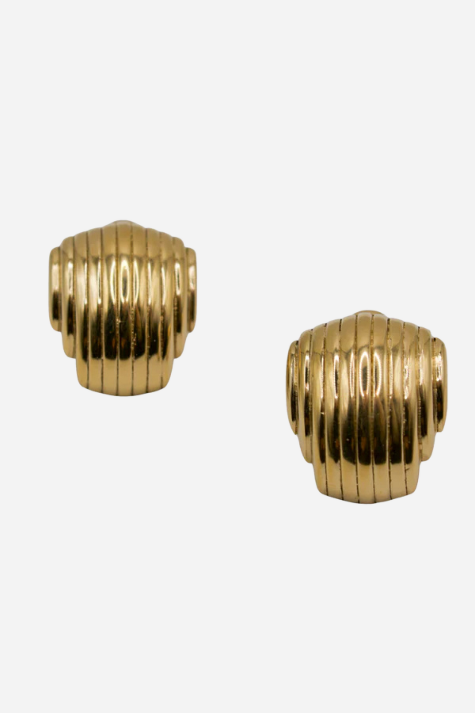 18K Ribbed Statement Earrings