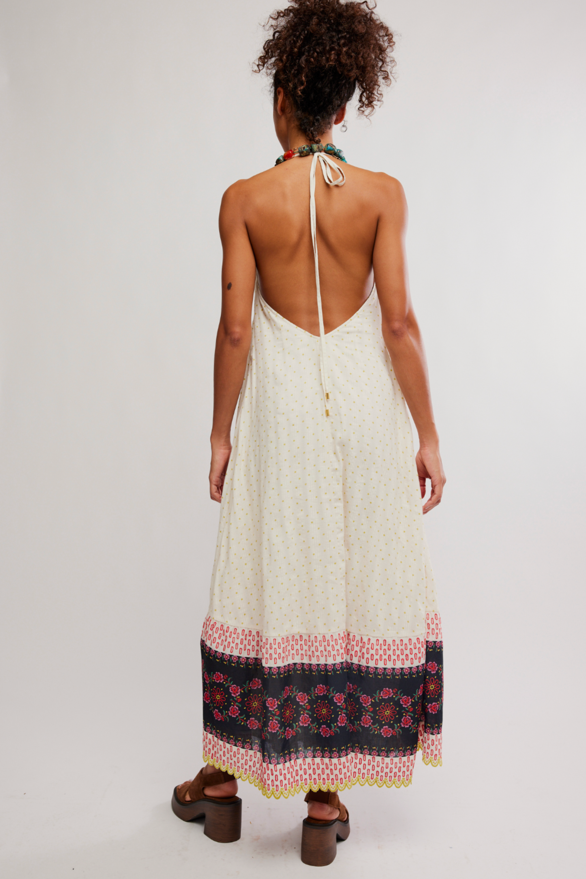 Free People Cubana Maxi Dress - Ivory Combo