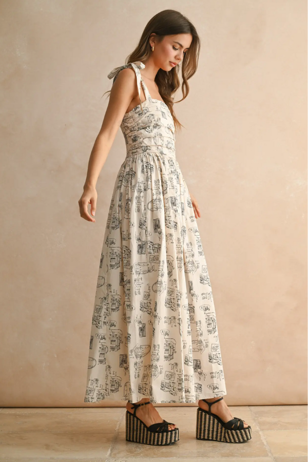 City Print Maxi Dress
