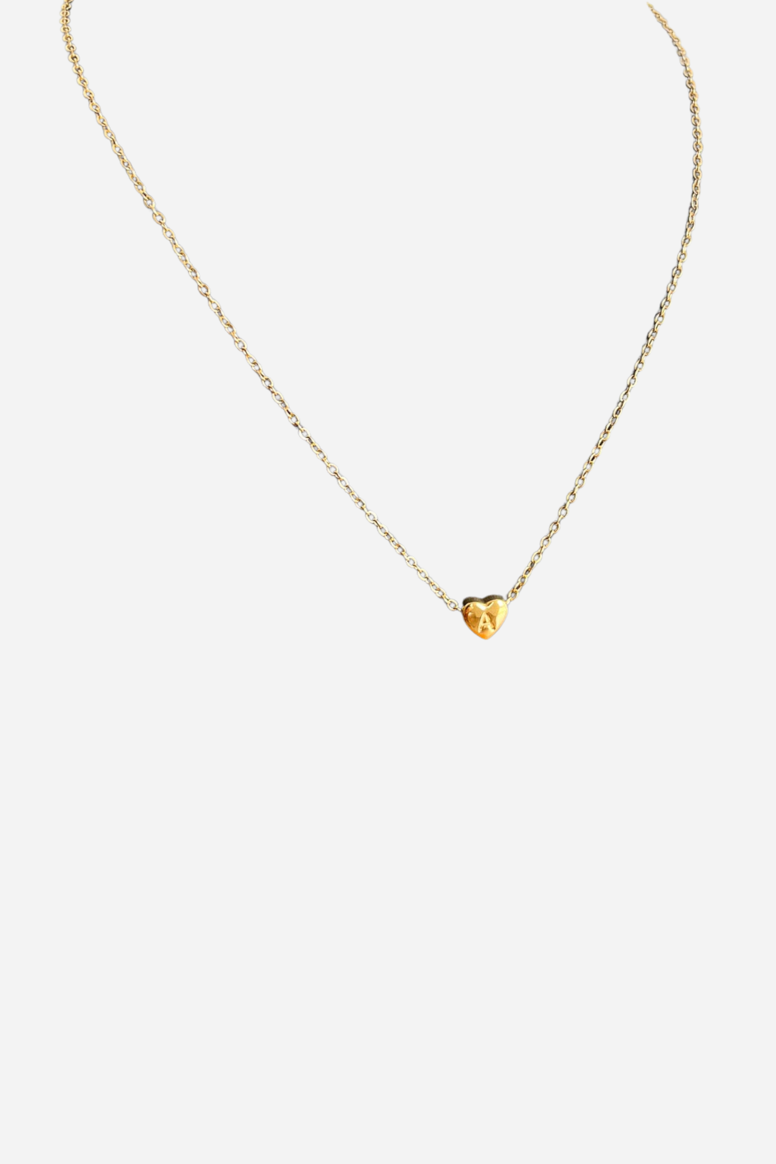 18K Mini Heart Initial Necklace