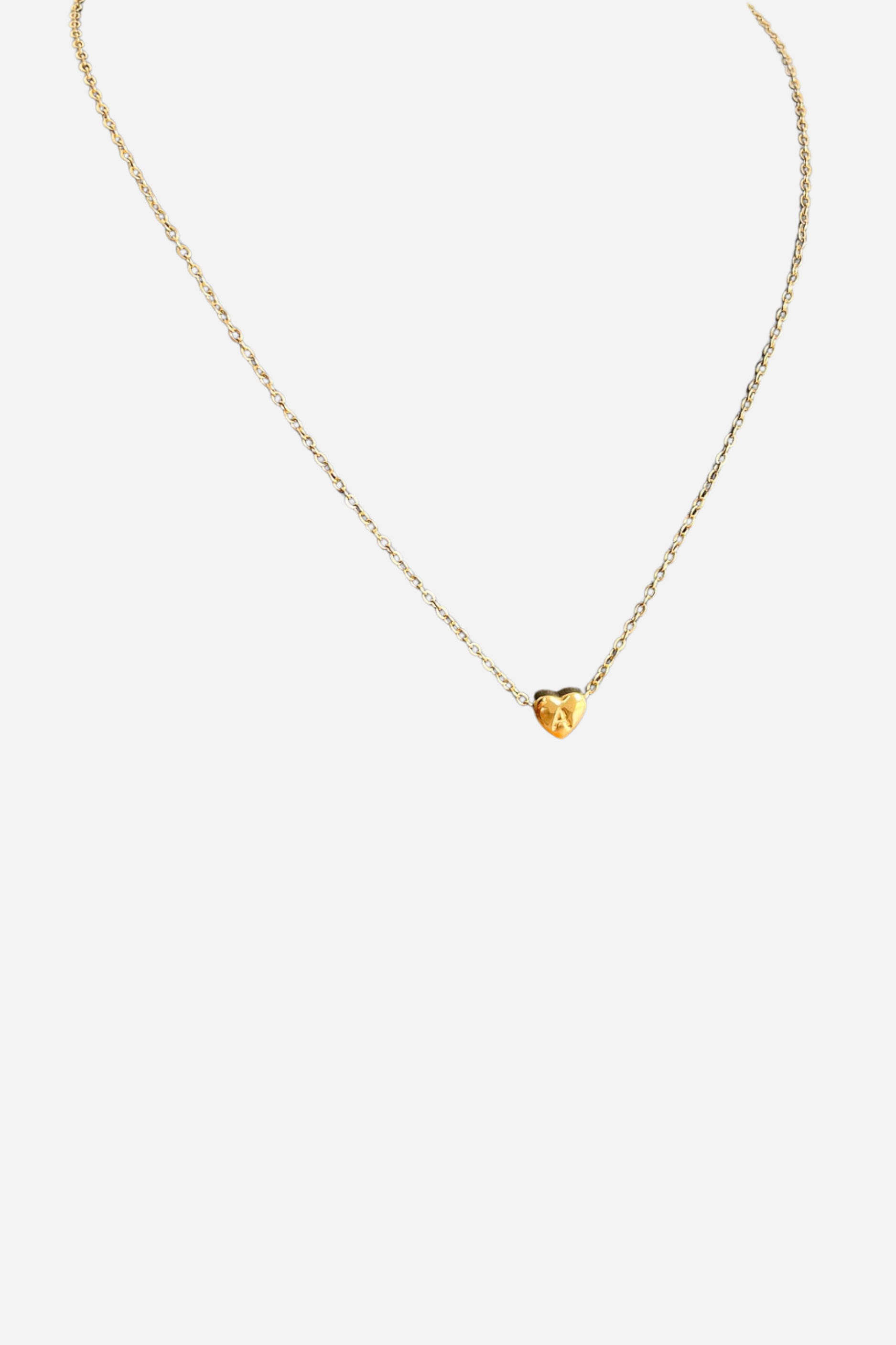 18K Mini Heart Initial Necklace