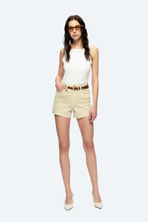 Fiona Super High Rise Shorts - Light Khaki