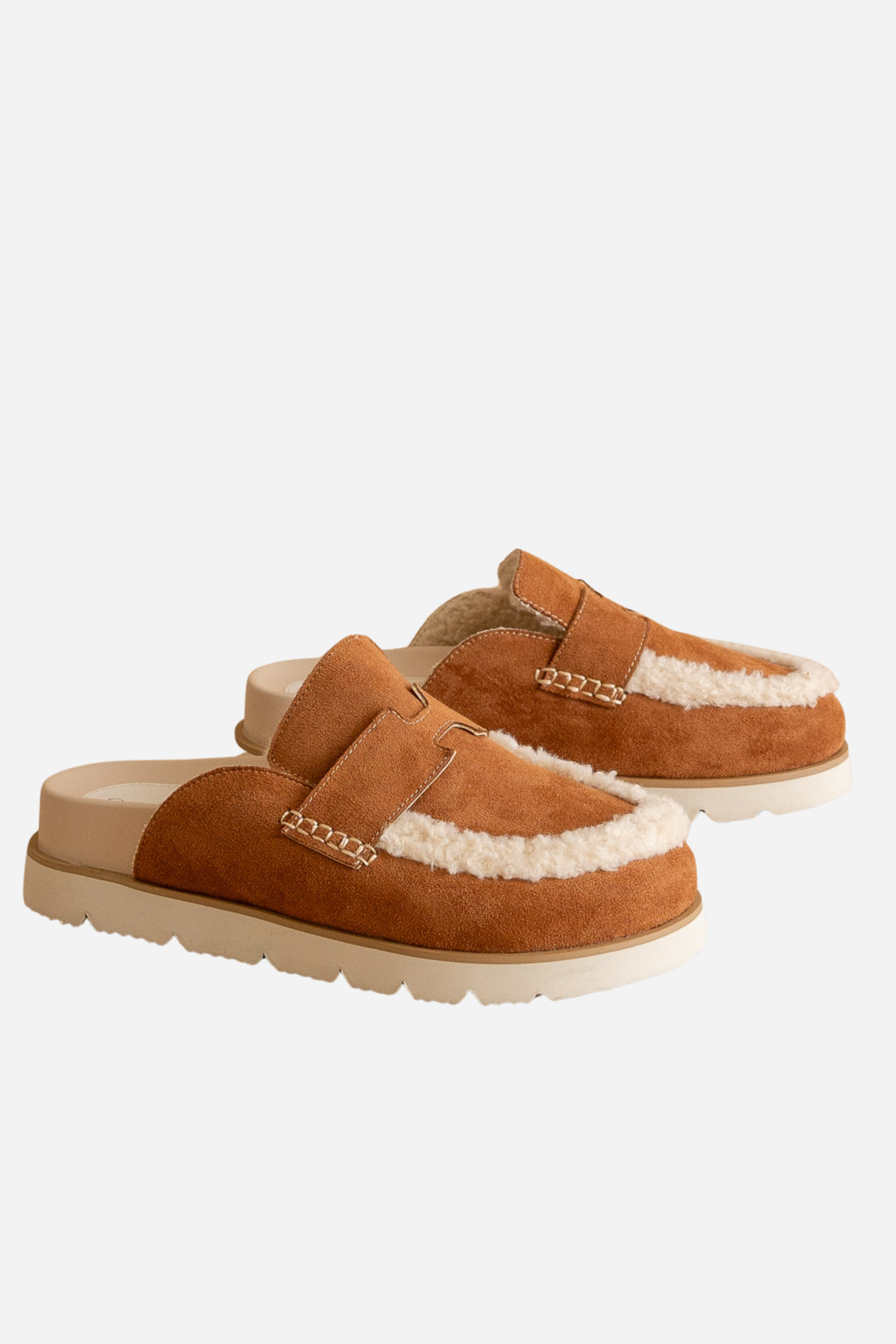 Avalon Shearling Mule - Caramel Suede