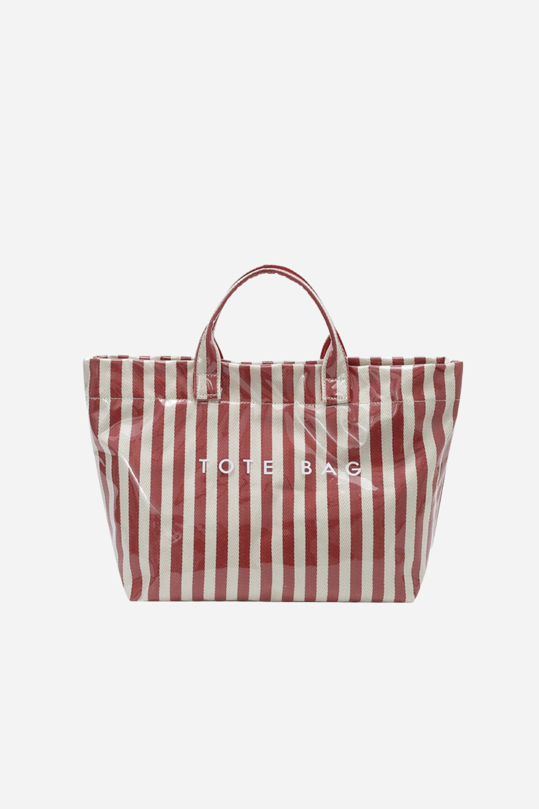 Striped Tote Bag - Red