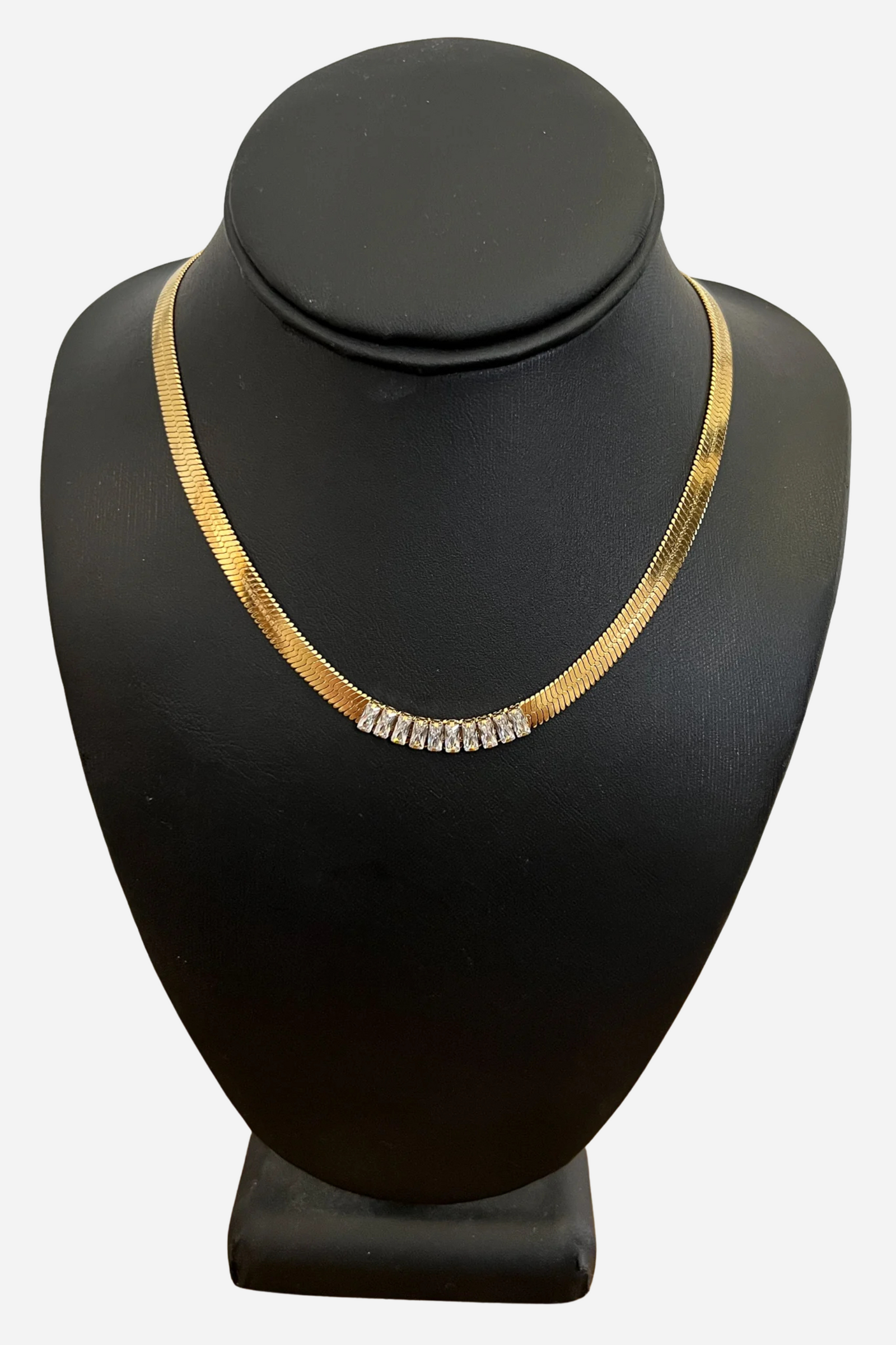18K Diamond Herringbone Necklace