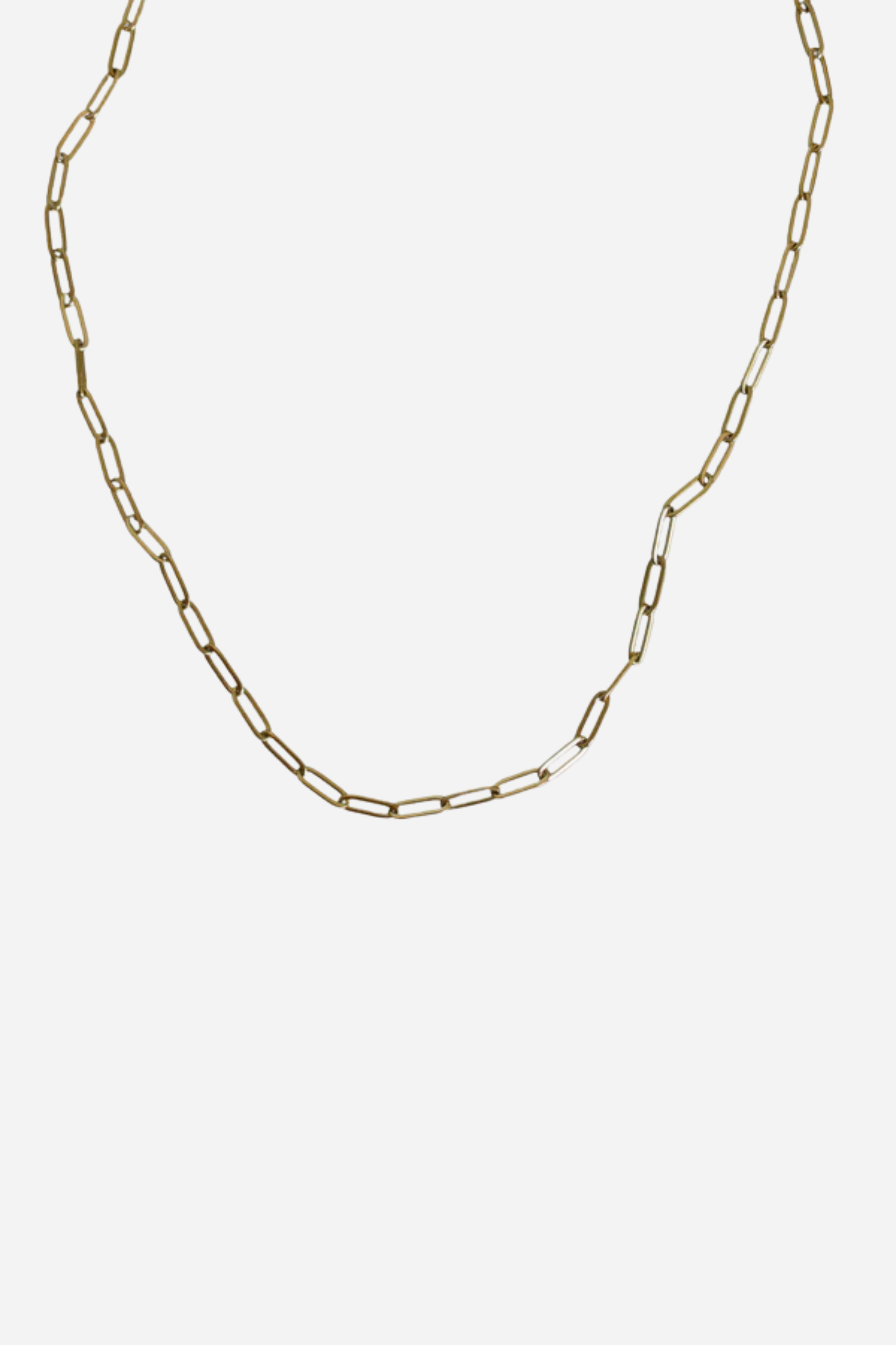 18K Thin Paperclip Necklace