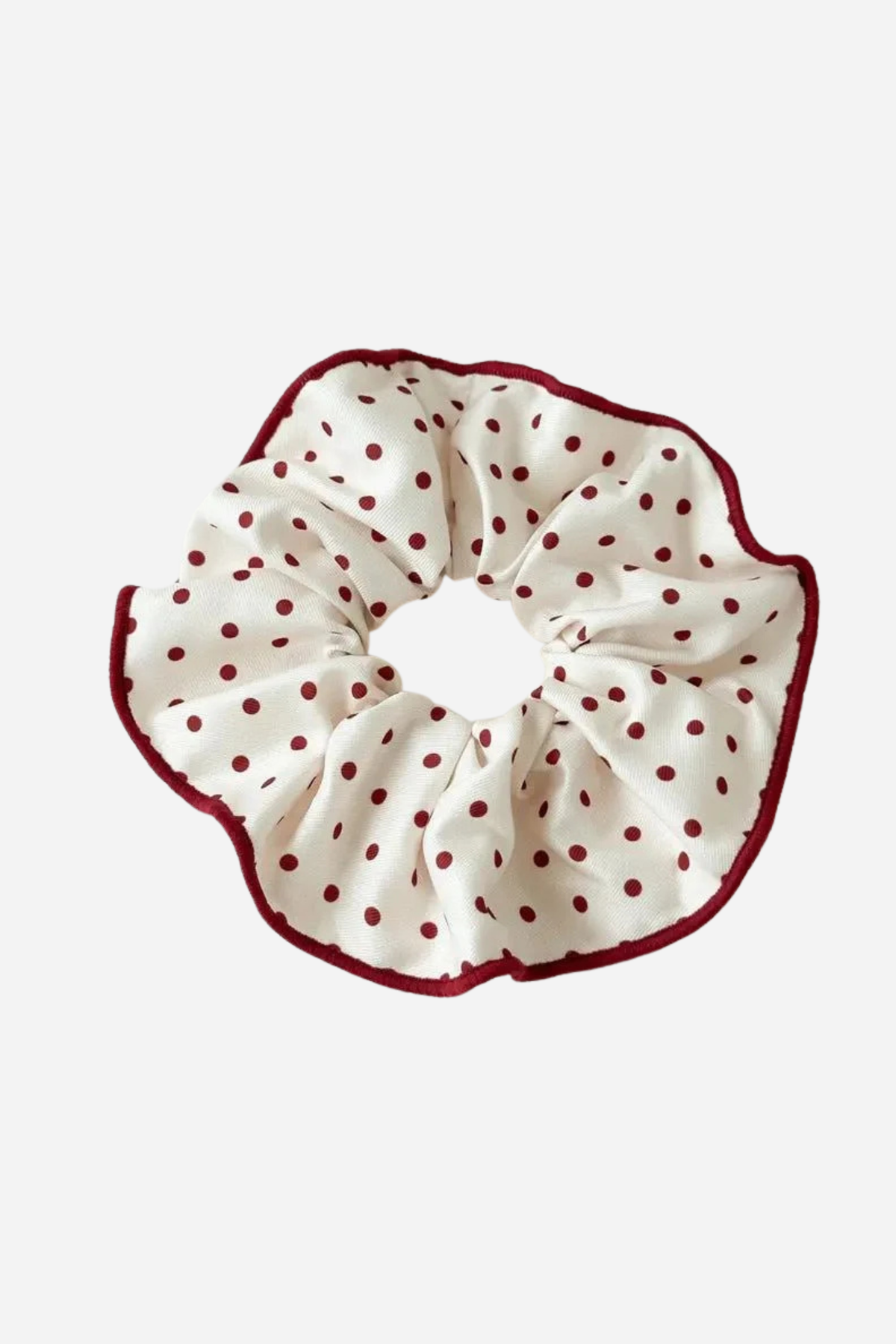 Polka Dot Scrunchie - White and Red