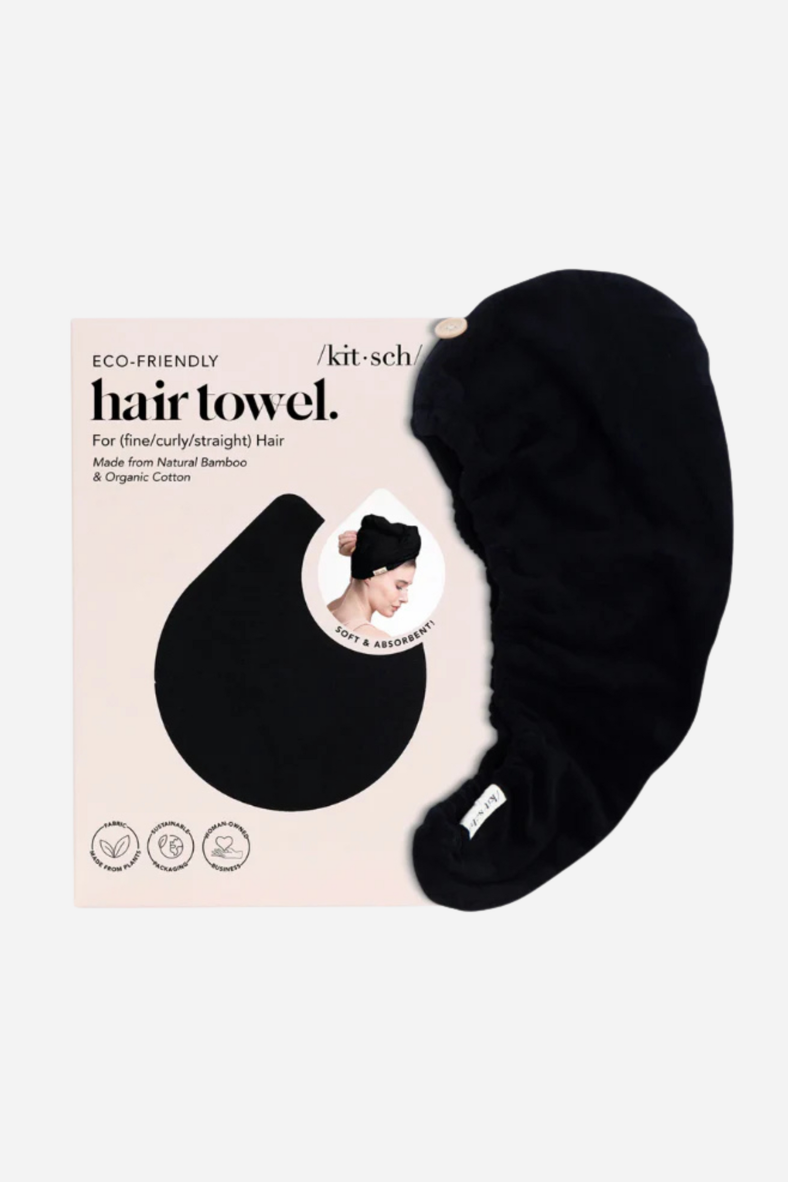 KITSCH - Eco-Friendly Hair Towel - Black