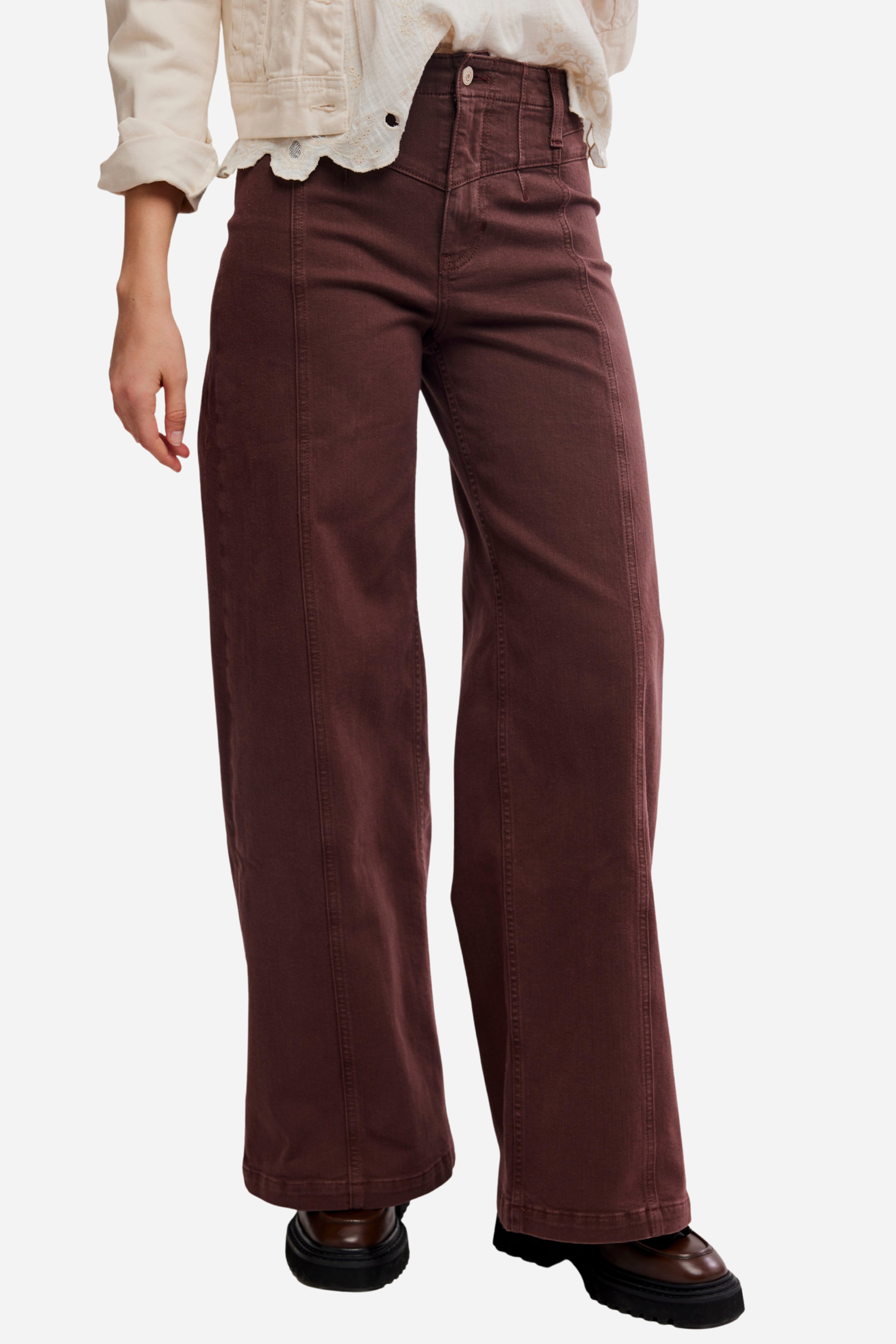 Free People - Libre Wide-Leg Jeans - Rum Running