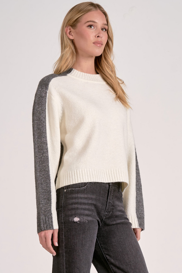 Colorblock Cropped Sweater