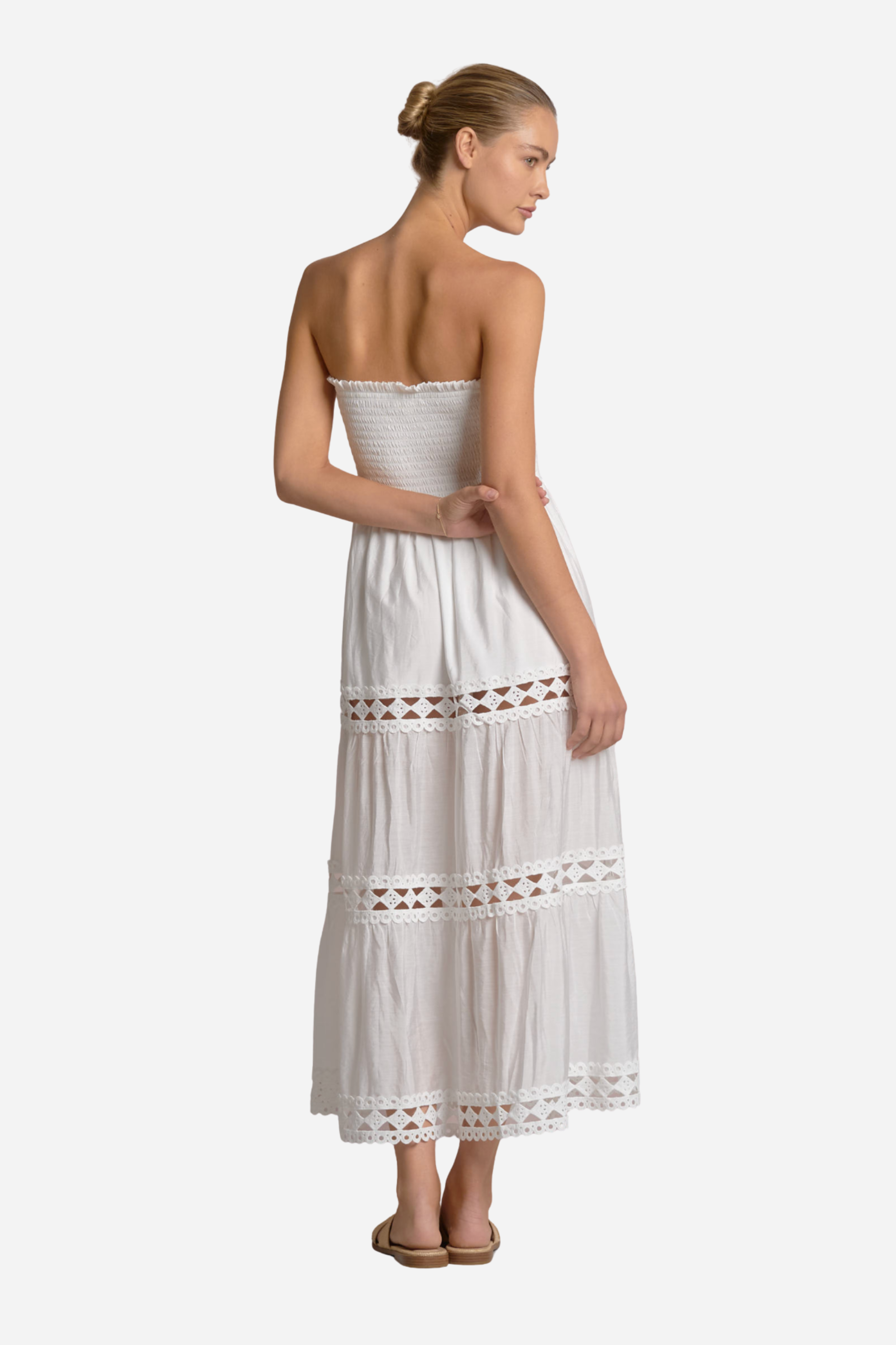 Brady Strapless Maxi Dress - White