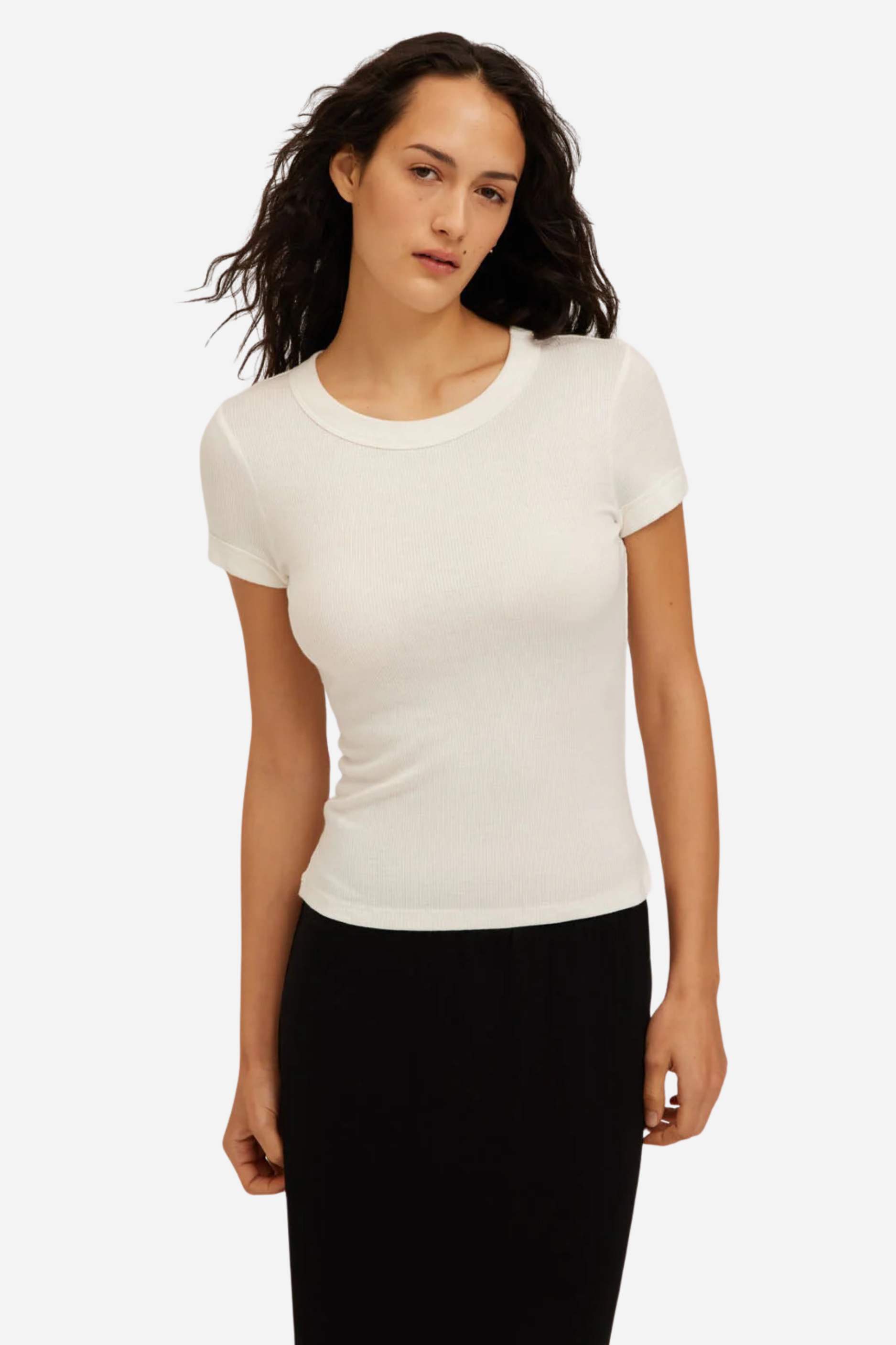 Kota Ribbed Baby Tee - White