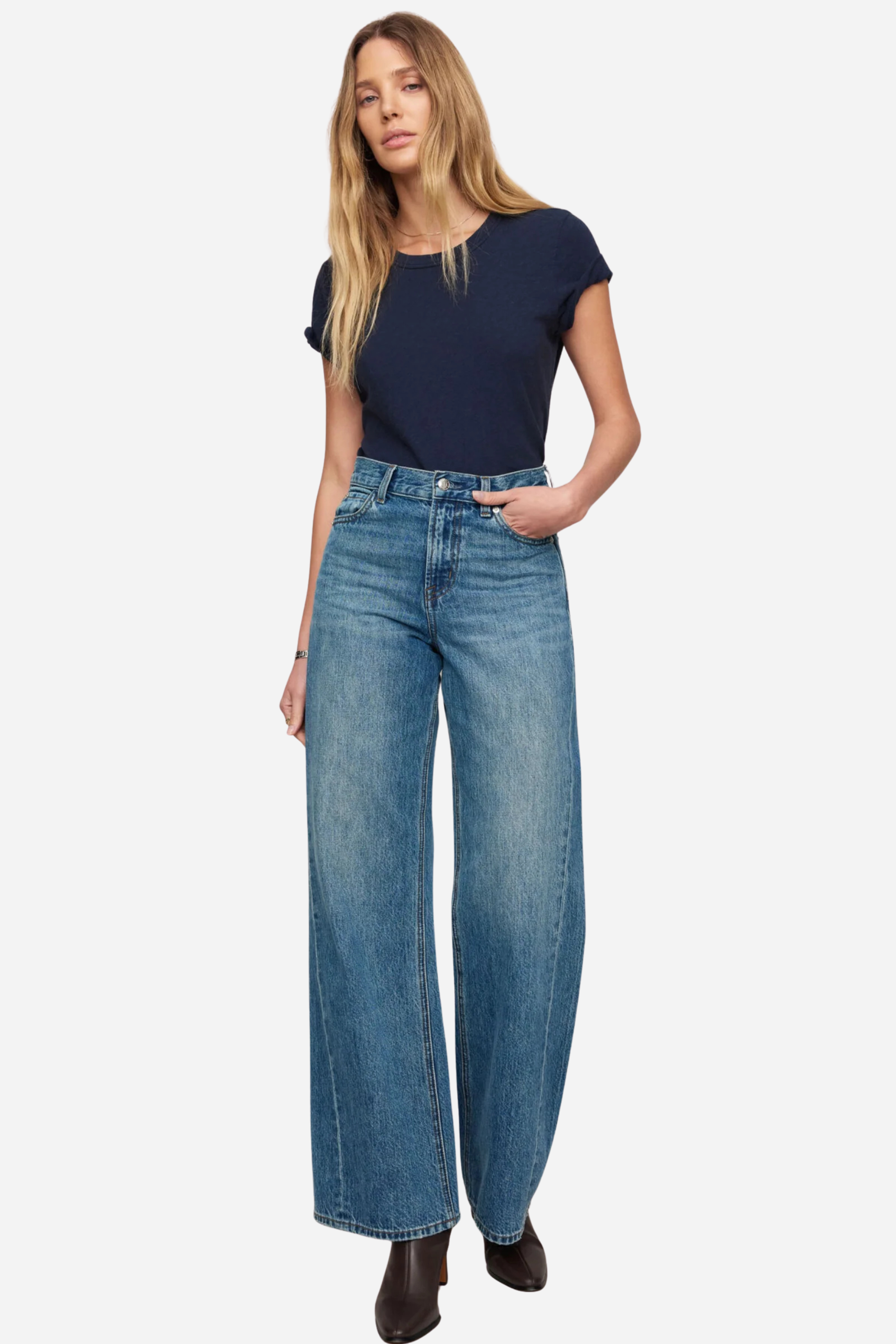 Z Supply - The Head Turner High Rise Wide Leg Jeans - Hush