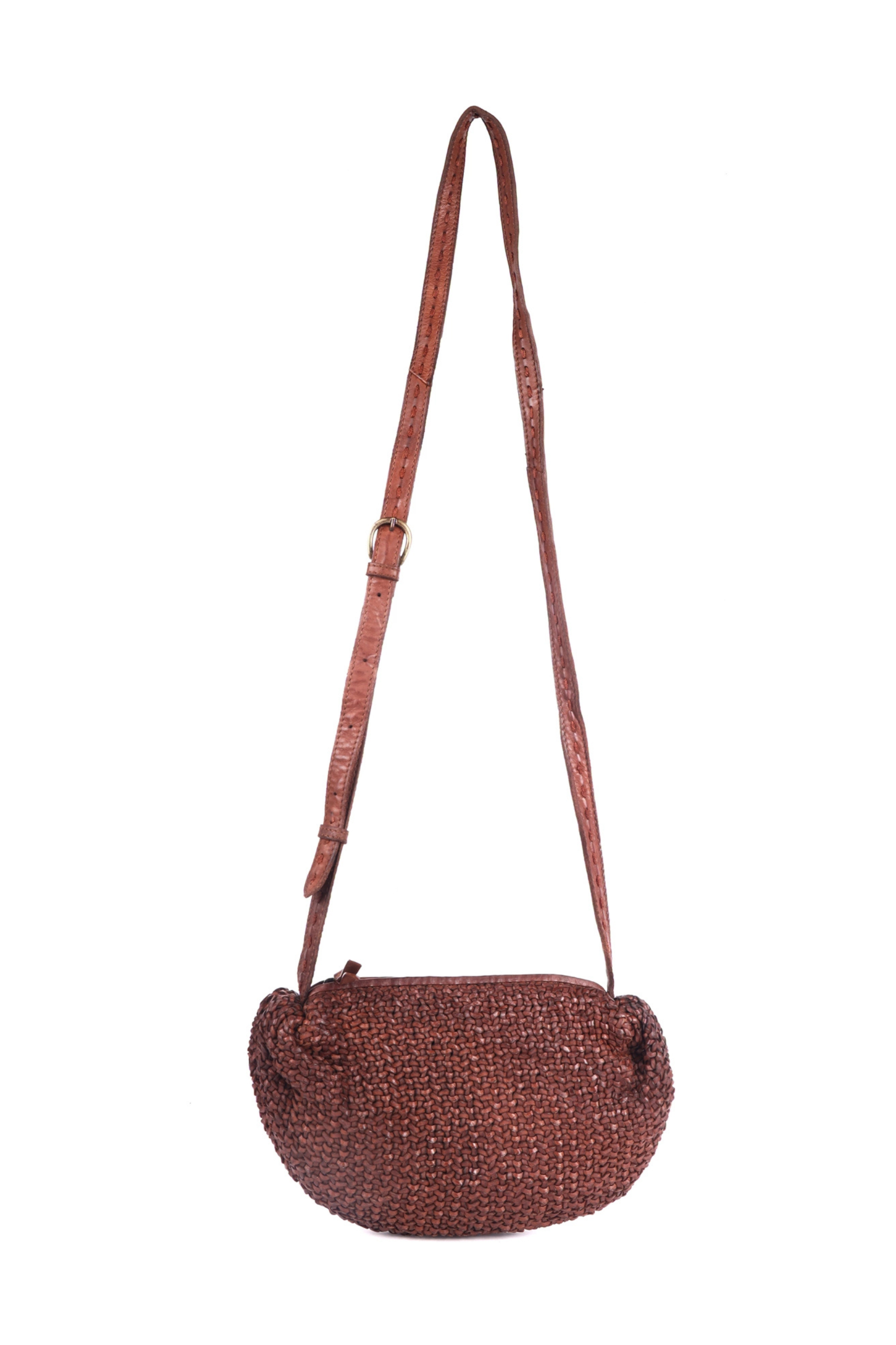Shay Leather Crossbody Purse - Brown