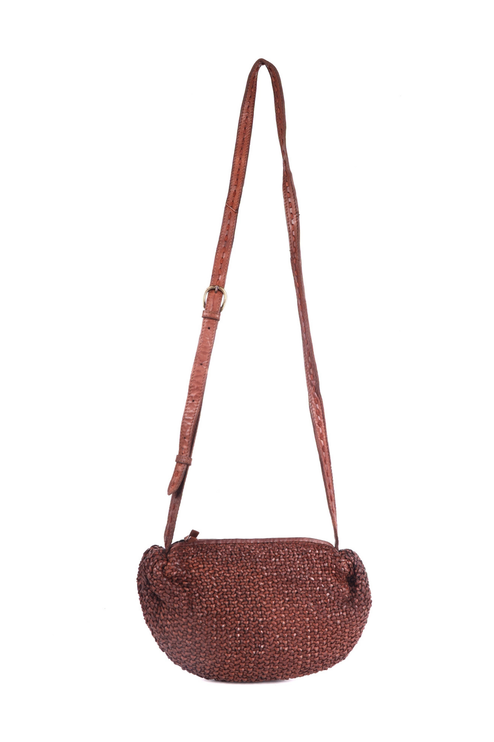 Shay Leather Crossbody Purse - Brown