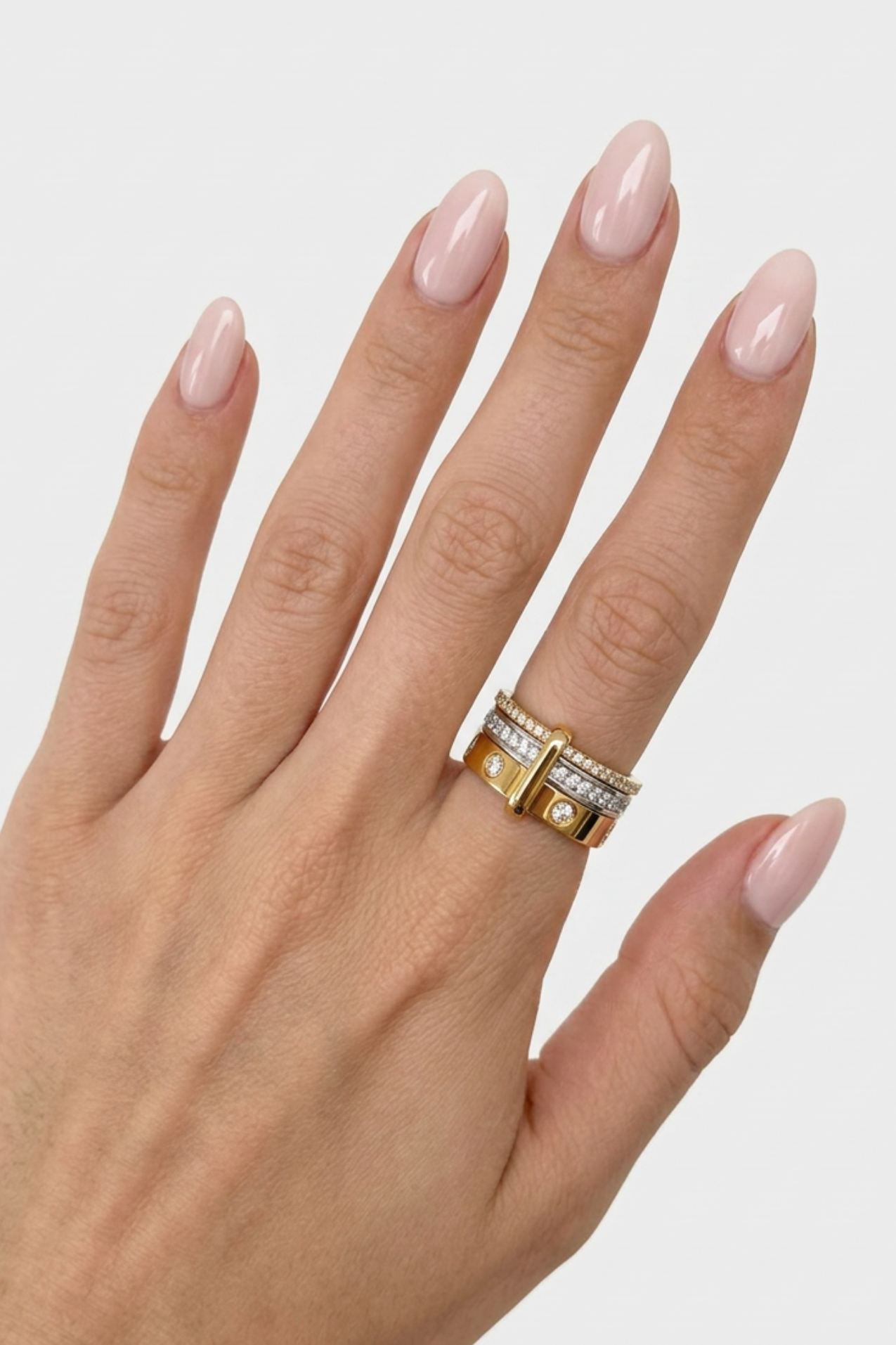18K Triple Band Diamond Ring