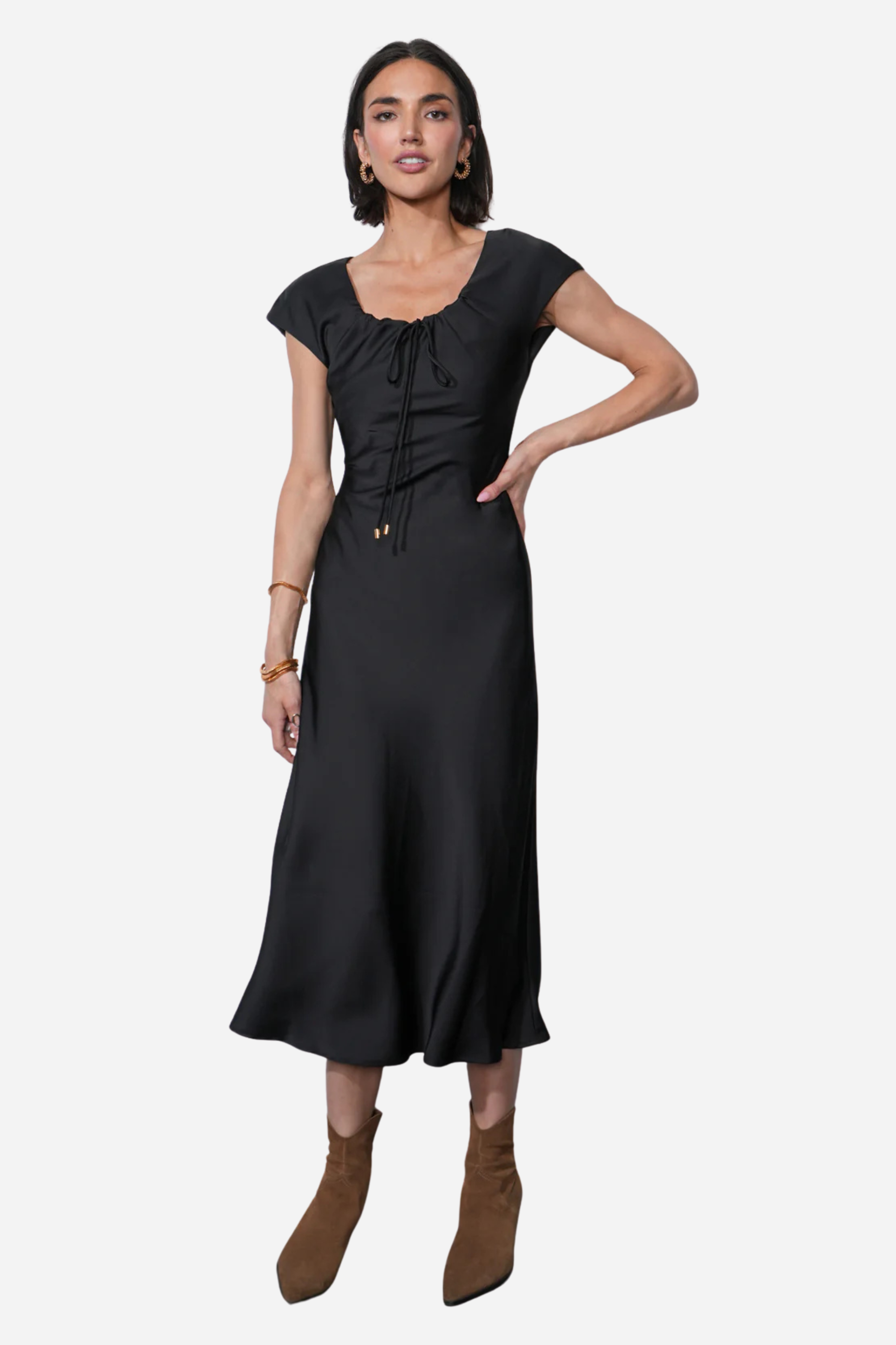 Inez Satin Midi Dress