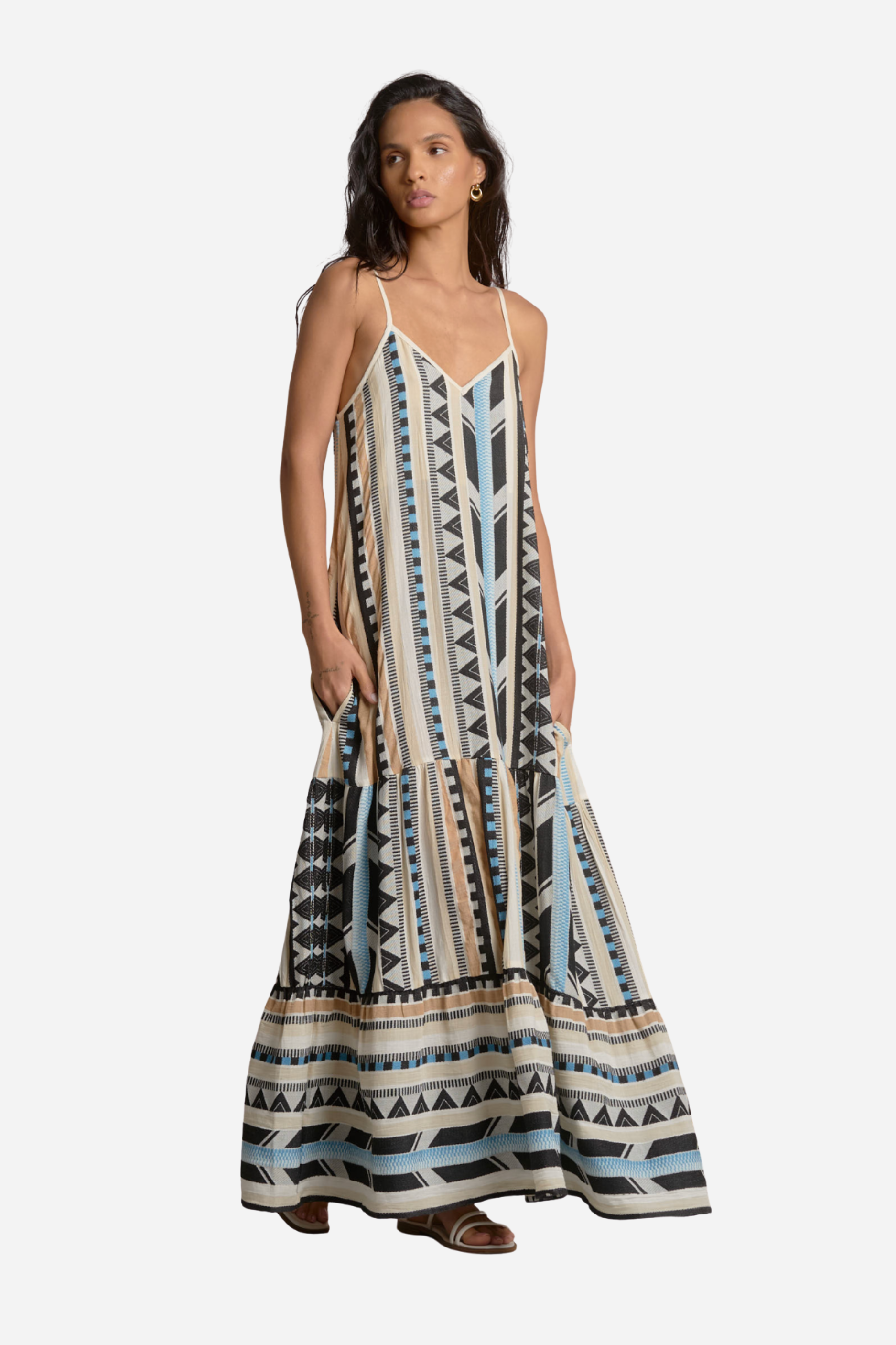Aztec Printed Maxi Dress