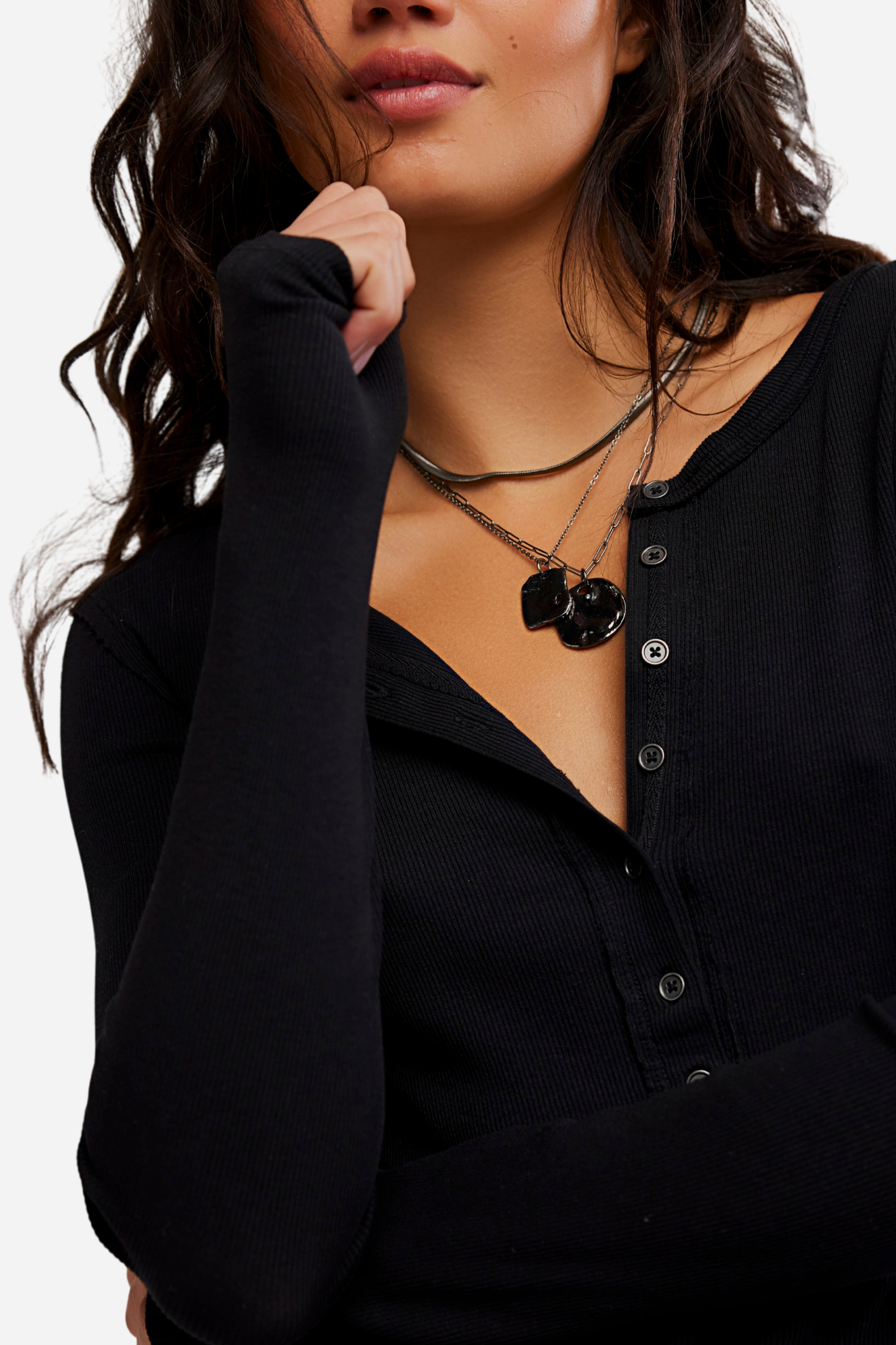 Free People Jamie Henley Top - Pitch Black