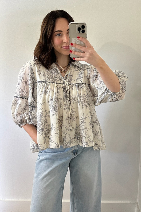 Floral Print Babydoll Top