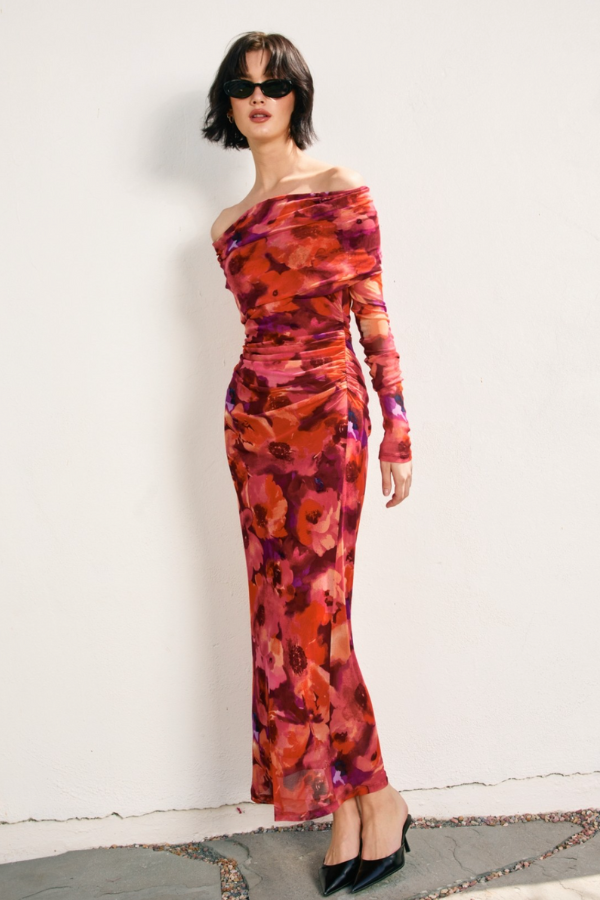 Dancing With Love Mesh Maxi Dress