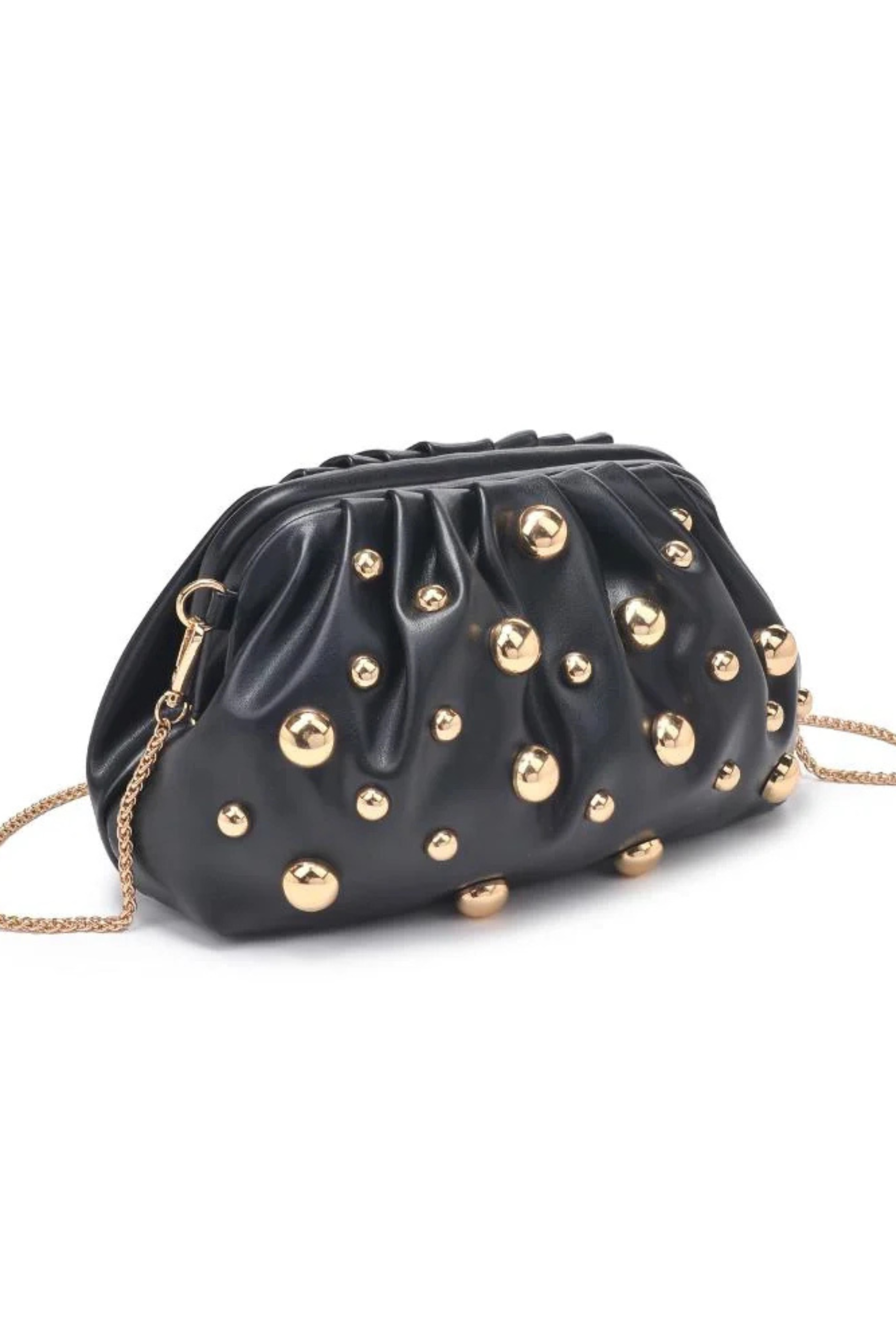 Carey Studded Clutch - Black